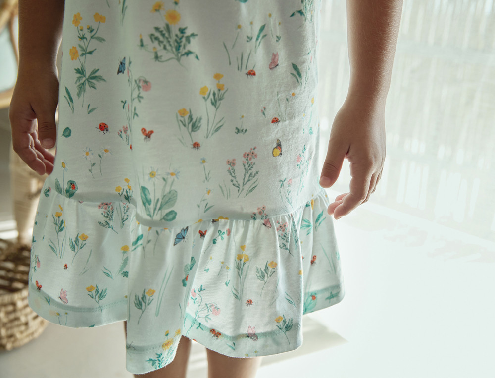 Chemise de nuit enfant herbierRonde bucolique