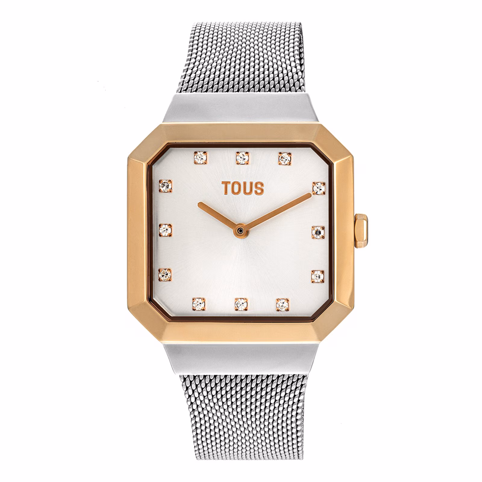 Reloj analógico con acero IPRG rosa y brazalete de acero Karat Squared