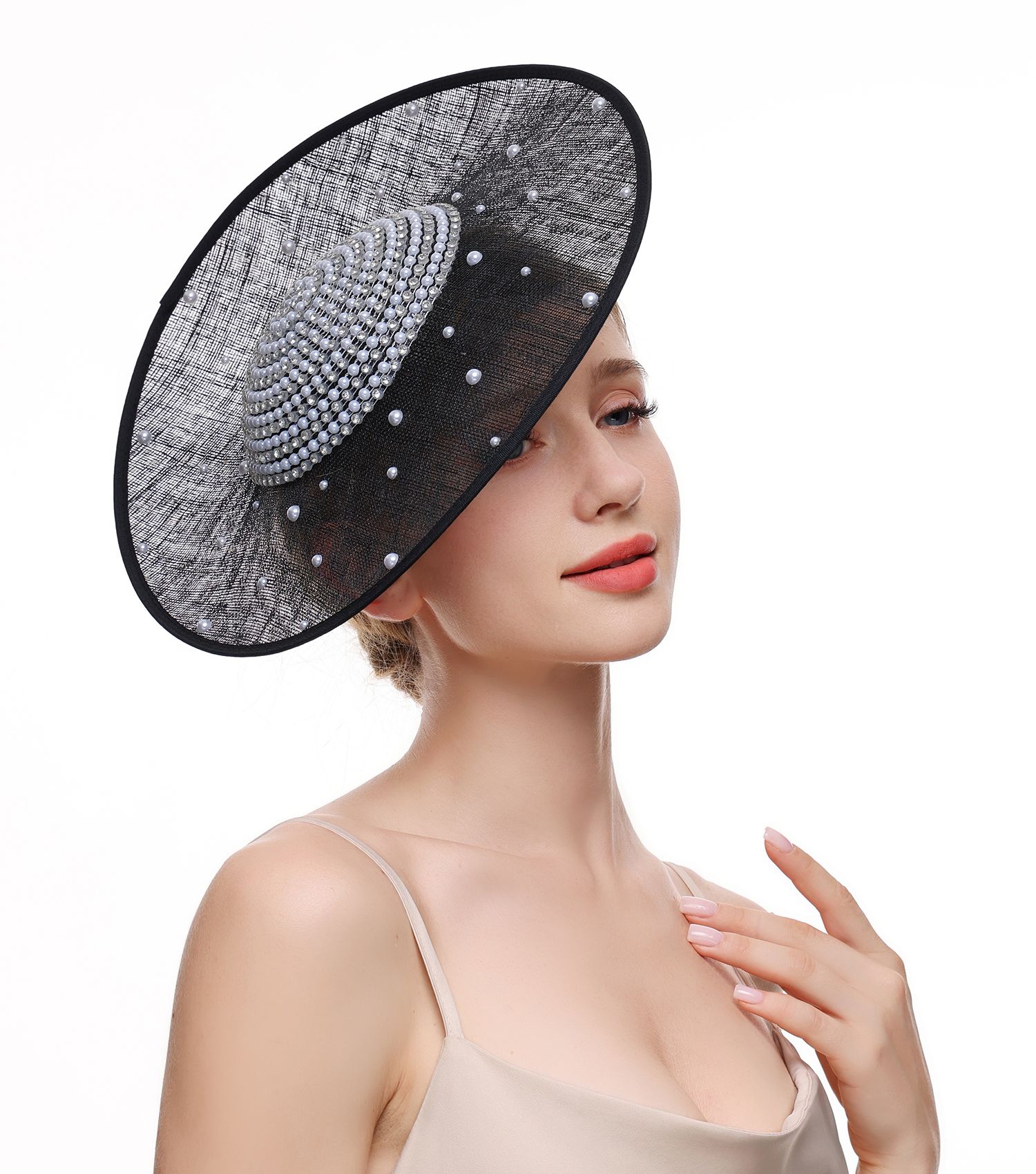 PEACH ACCESSORIES Elegant Pearl Embellished Fascinator