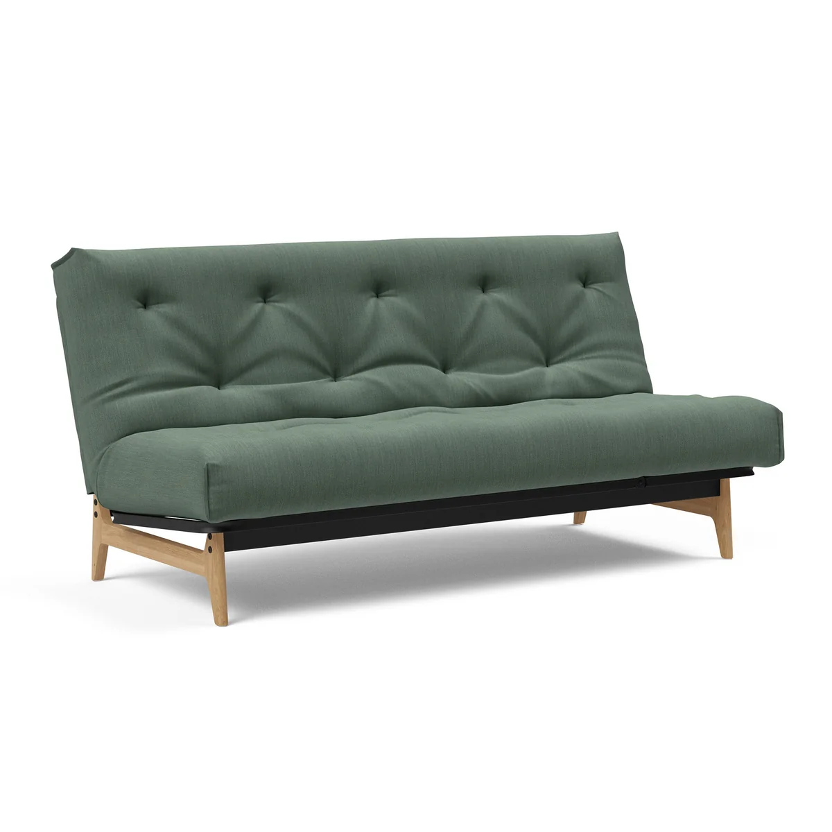 Innovation Living - Aslak 140 Schlafsofa, Soft Spring Matratze, 3-Sitzer, grün (518 Elegance Green)