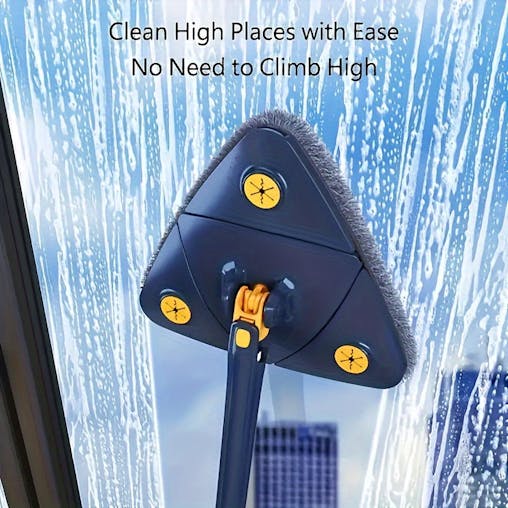 NNETM 360&deg; Triangle Rotating Cleaning Mop with Long Handle