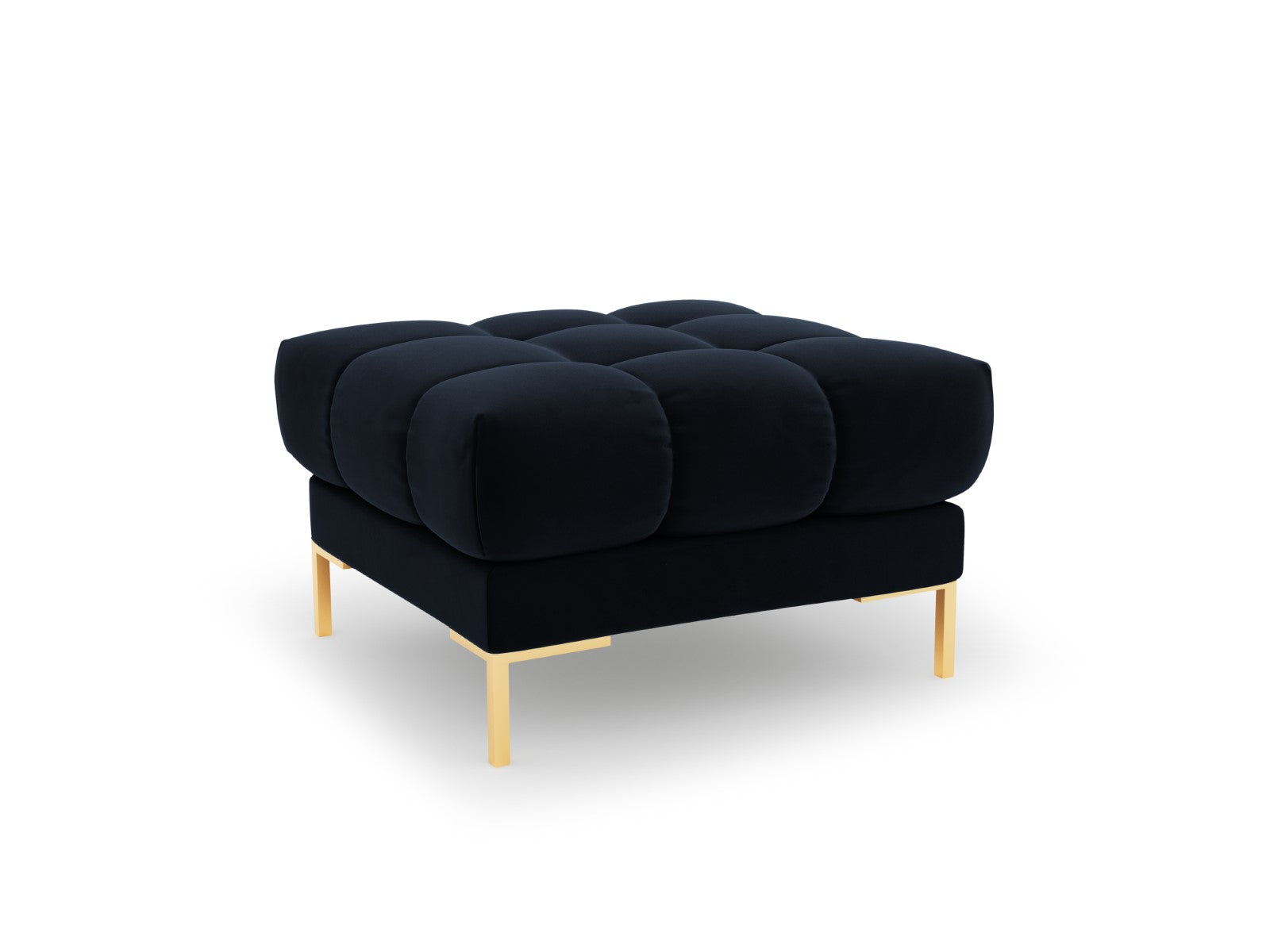 Cosmopolitan Design Poef Bali flueel, donkerblauw - 60x60x41cm