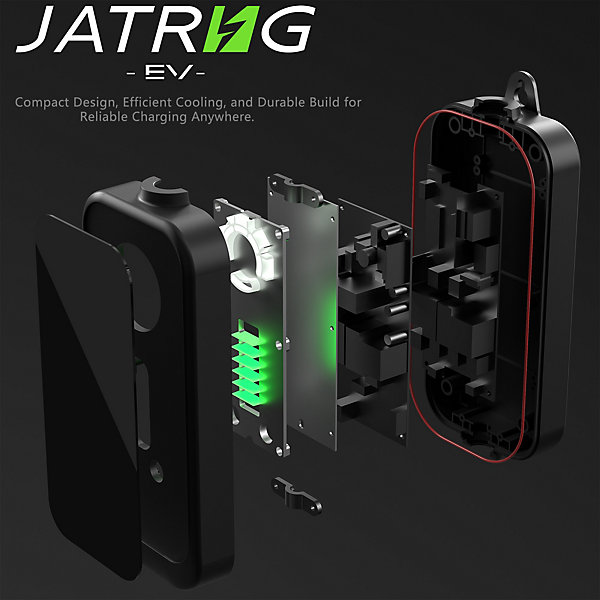 JATRHG P1 chargeur portable réglable de 3,6kW à 1,5kW / 16A à 8A monophasé, 7m, type 2, pour véhicules électriques