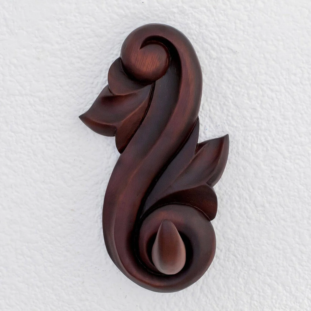 Handmade Antique Detail Wood coat hook (Guatemala) - 11.5 H x 6.25 W x 3.3 D