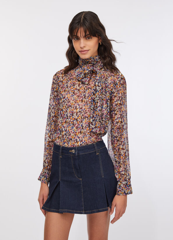 Blusa in chiffon di seta