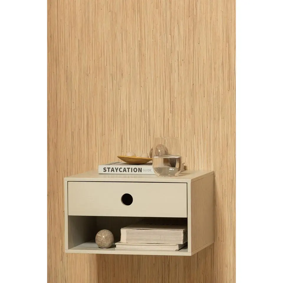 WOOOD Nancy Hangend Nachtkastje - MDF - Mist - 20x34x30