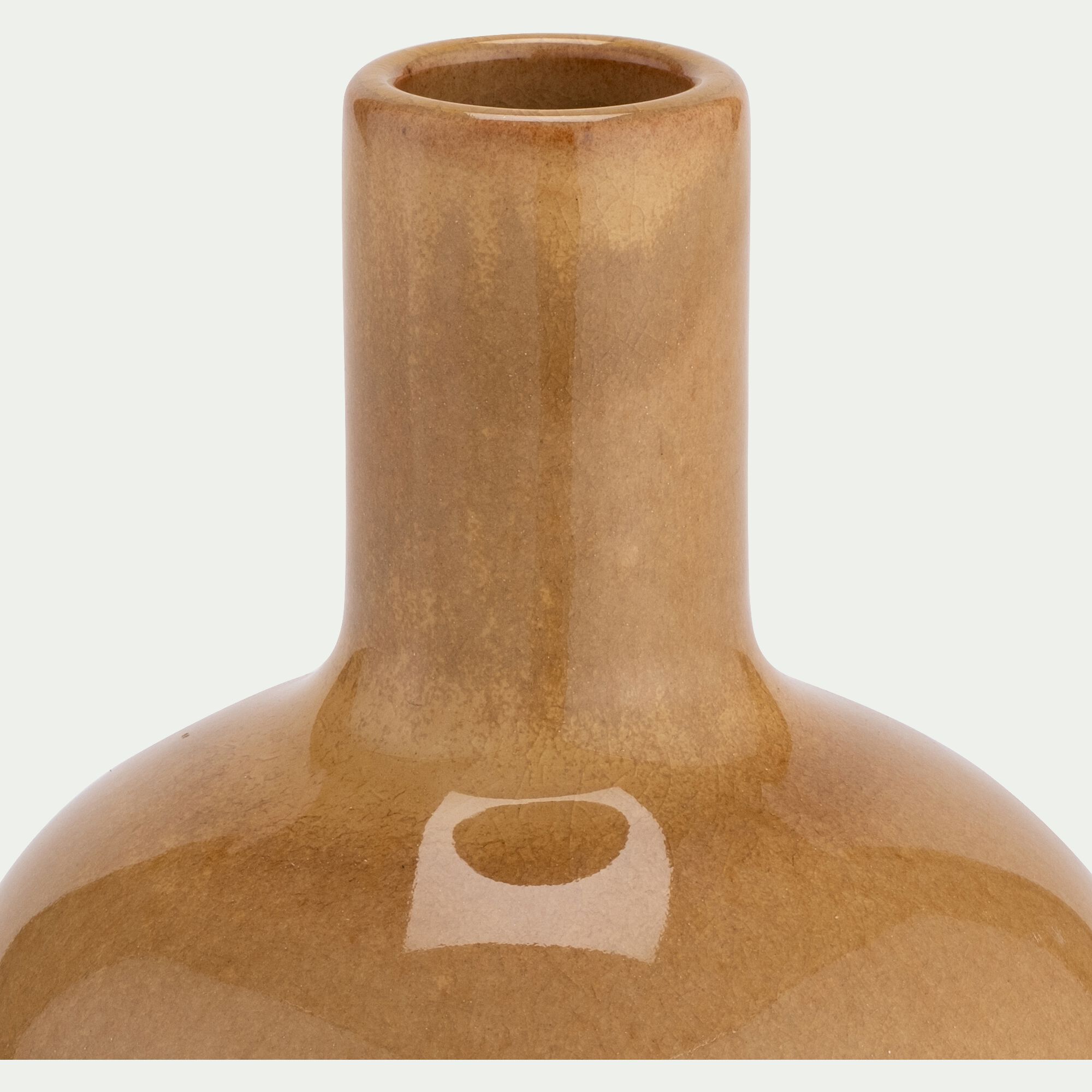 BELIO - Vase boule en faïence H18,5cm - jaune