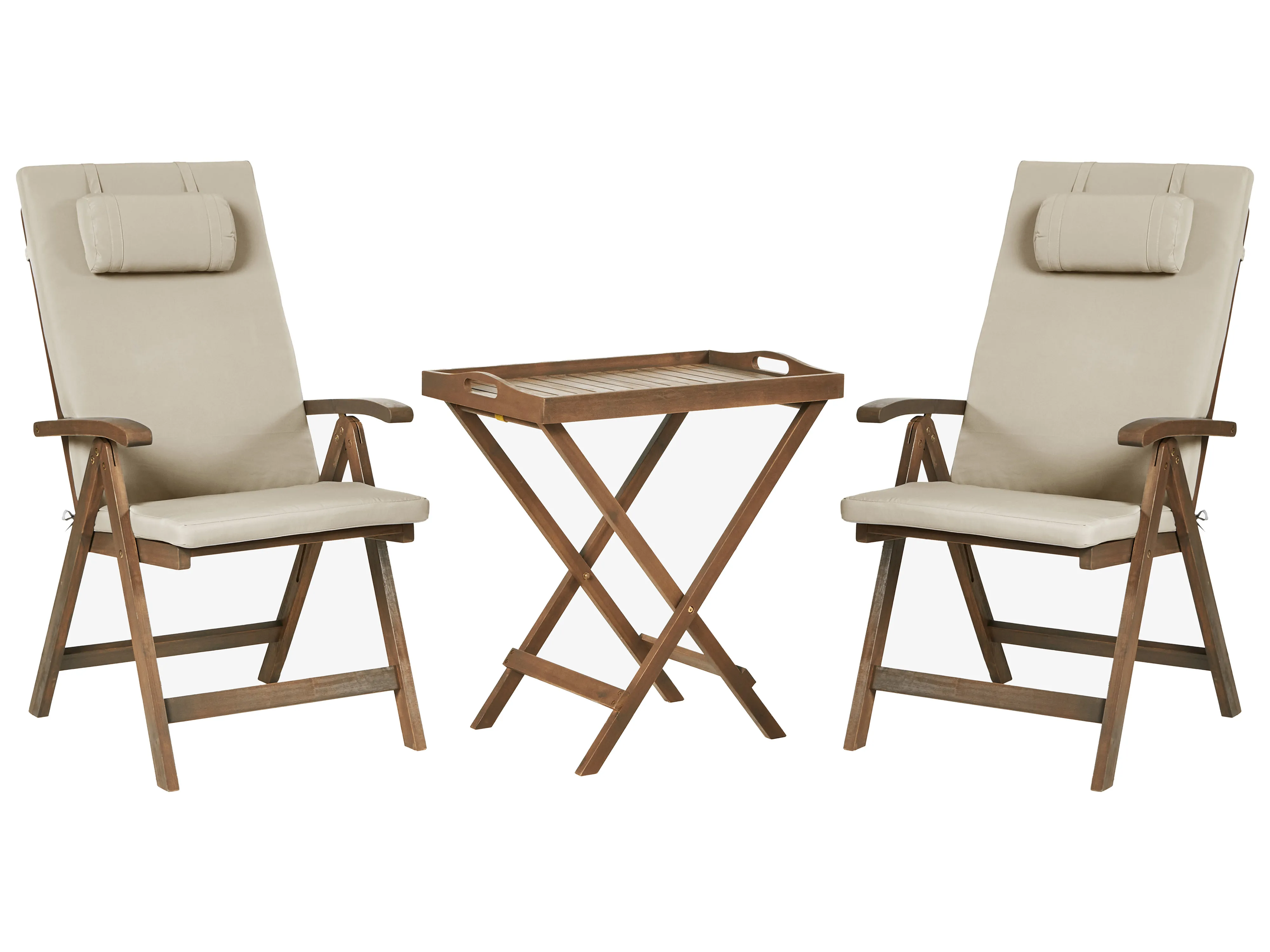 Garden Dining Set 6 Seater AMANTEA PREMIUM Acacia Wood Taupe