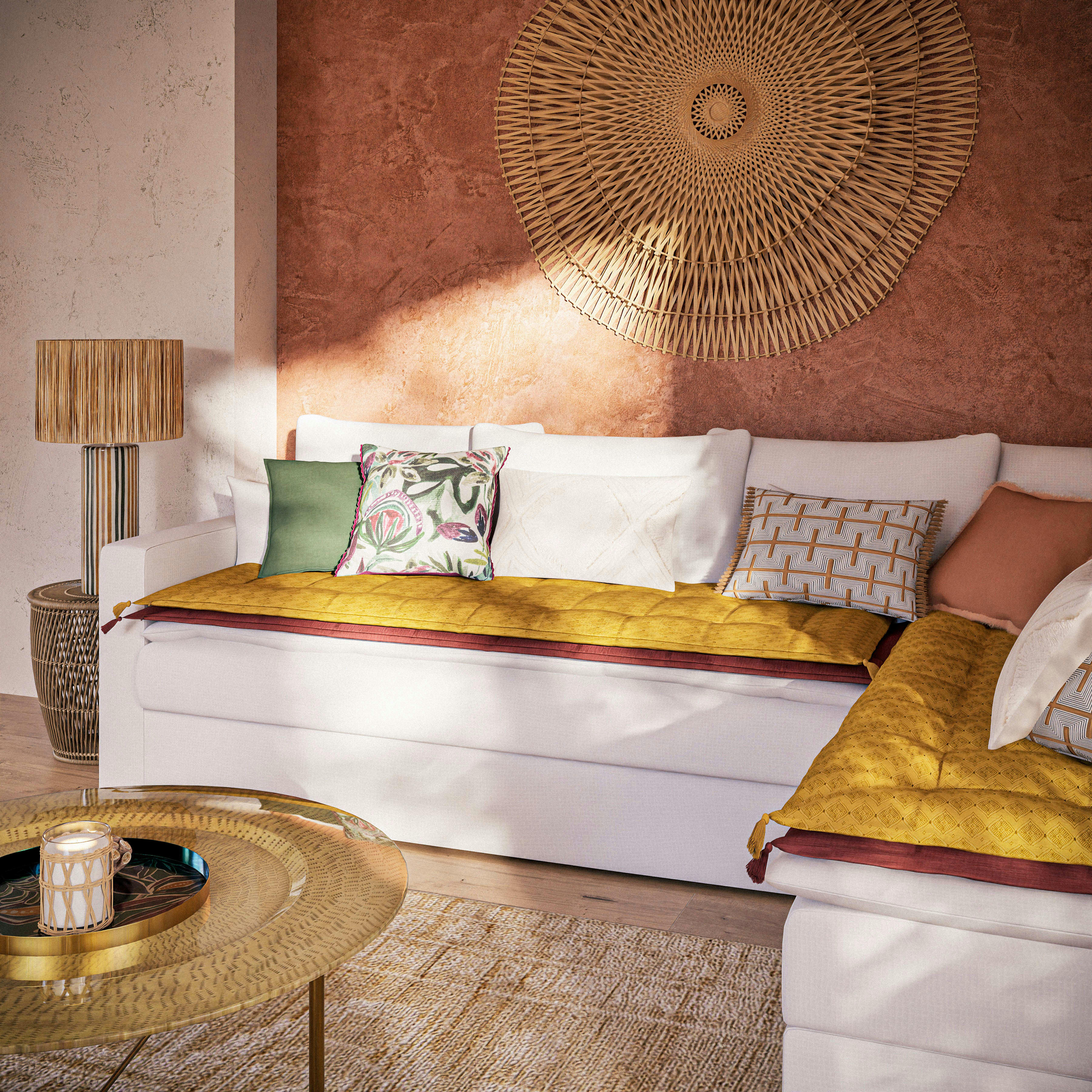 BOUDOUR - Surmatelas ocre 85x185