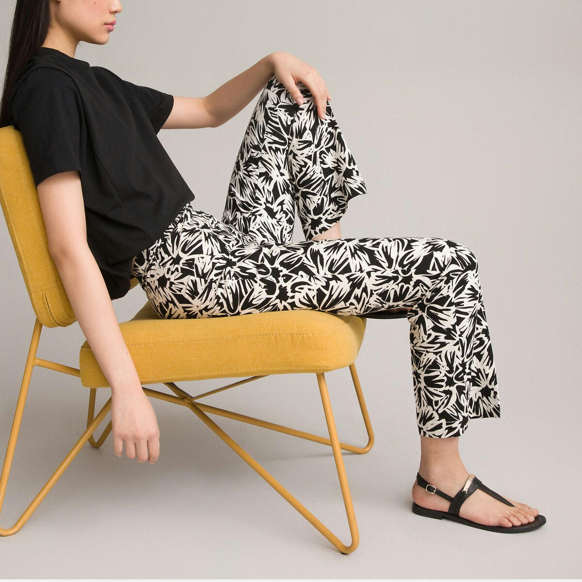 Pantalon flare imprimé floral