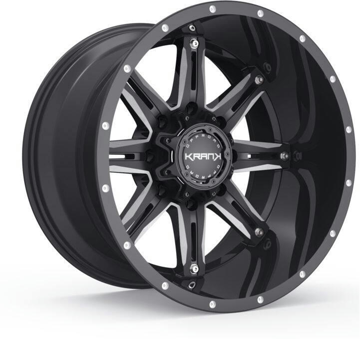 Krank Shaft Alloy Wheel/Rim, Gloss Black Milled