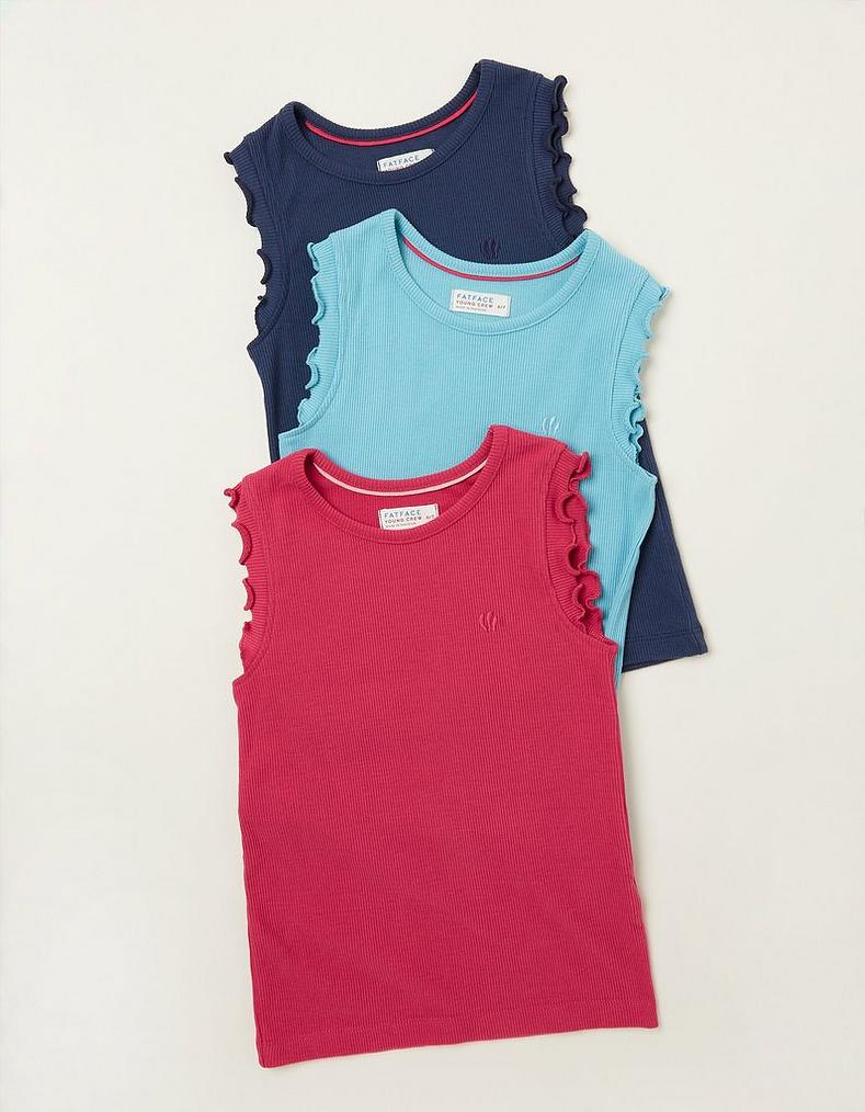 3 Pack Rib Jersey Vests