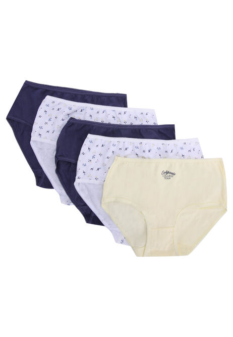 Older Girls 5pk Navy Daisy Briefs