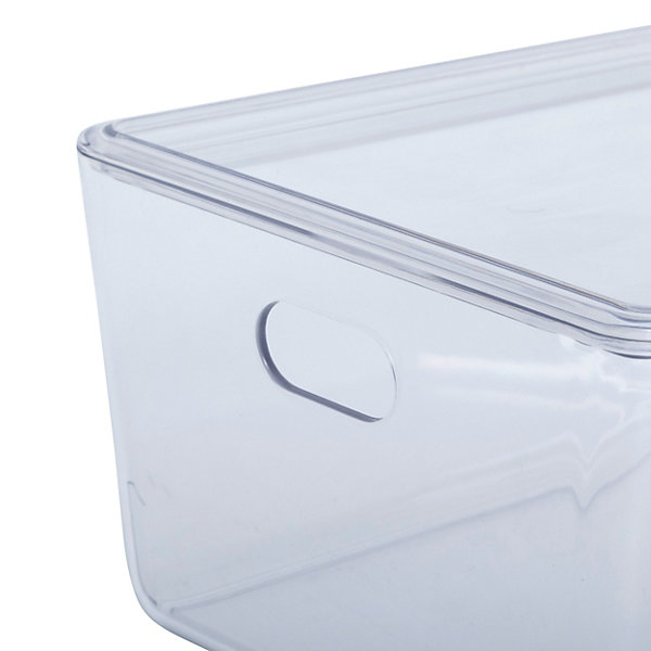 Boite de rangement salle de bains avec couvercle 4L transparente, 5Five Simply Smart Cleary