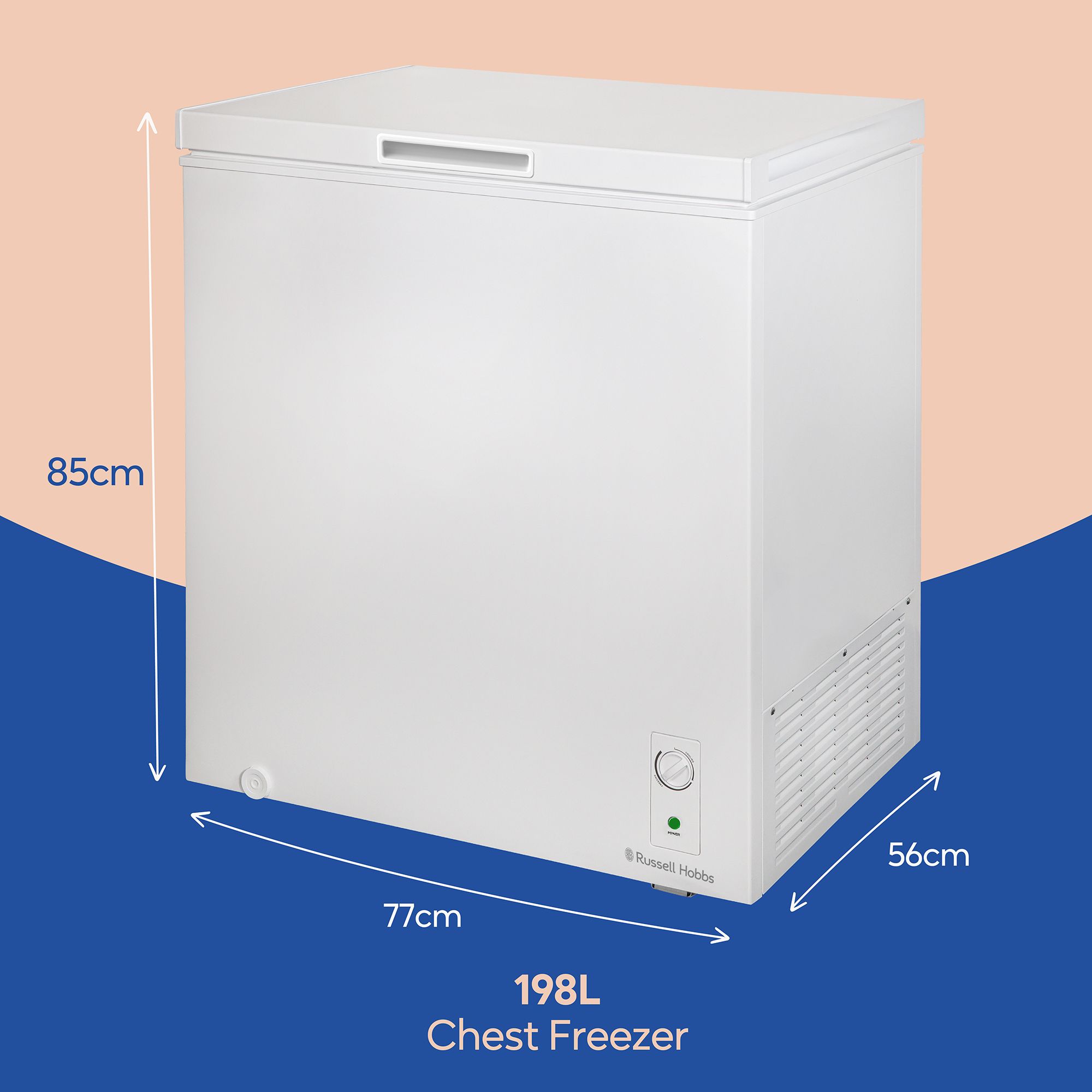 Russell Hobbs Chest Freezer 198L Suitable for Garages, Outbuildings RH198CF0E1
