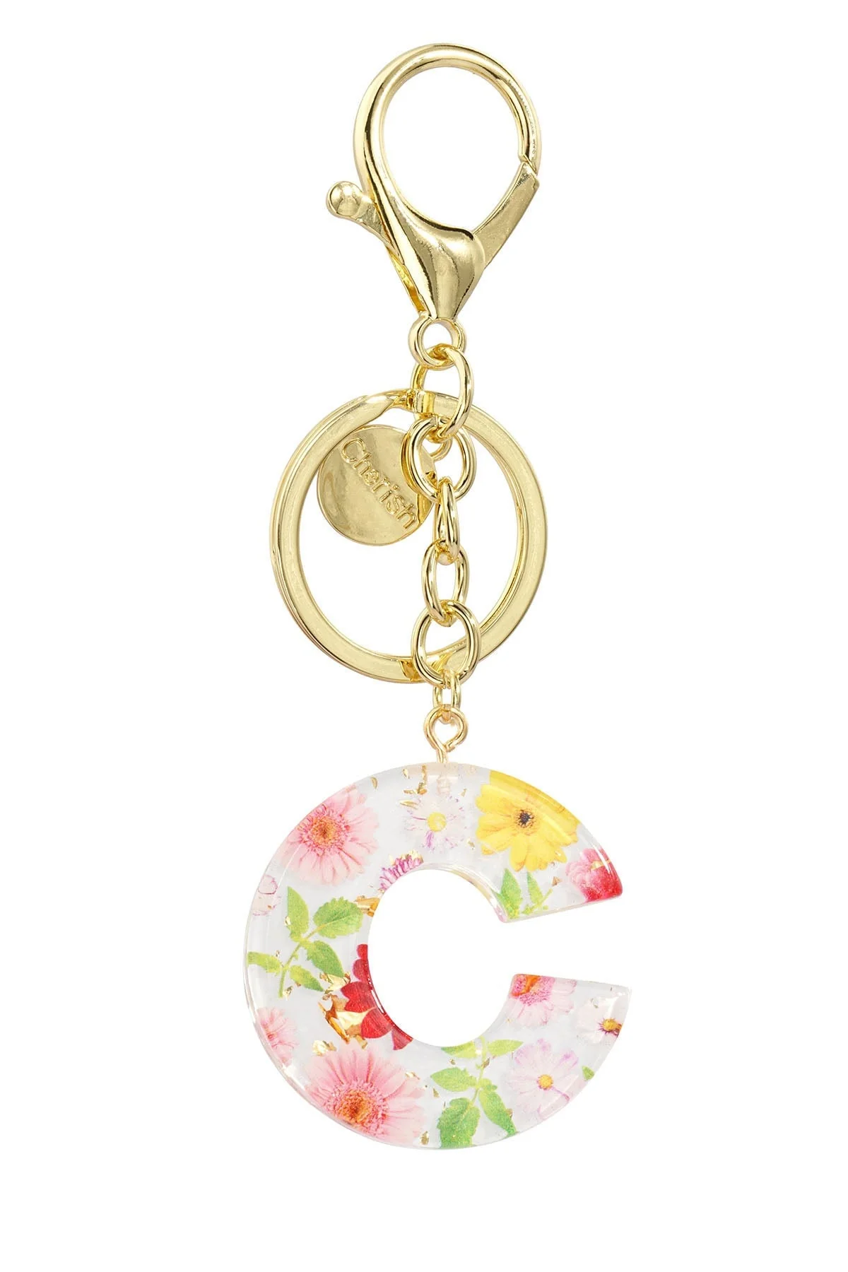 Initial C Handbag Charm Keyring