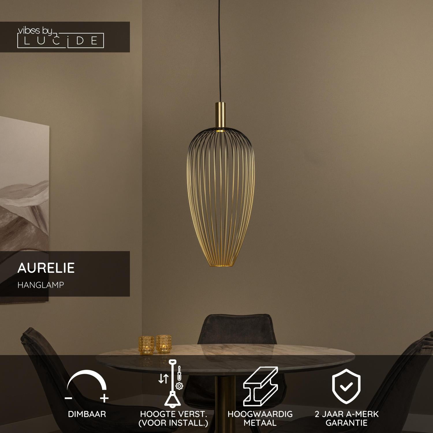 Lucide AURELIE Hanglamp - Goud