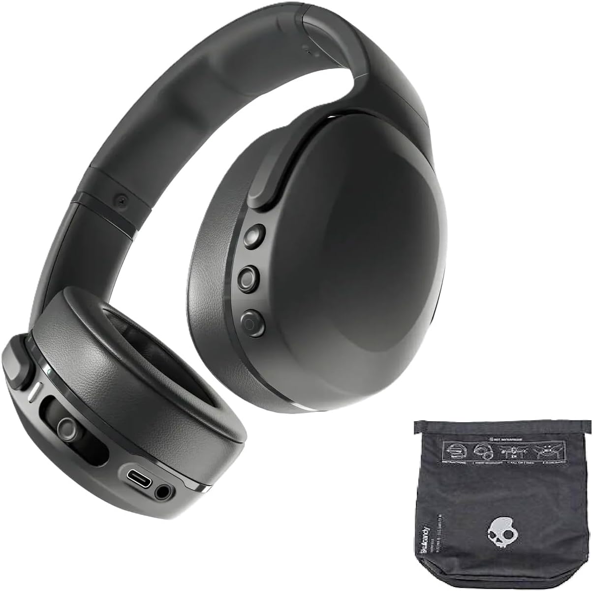 Skullcandy Crusher EVO Wireless Noise-Isolating Over-Ear Headphones Bundle - Black