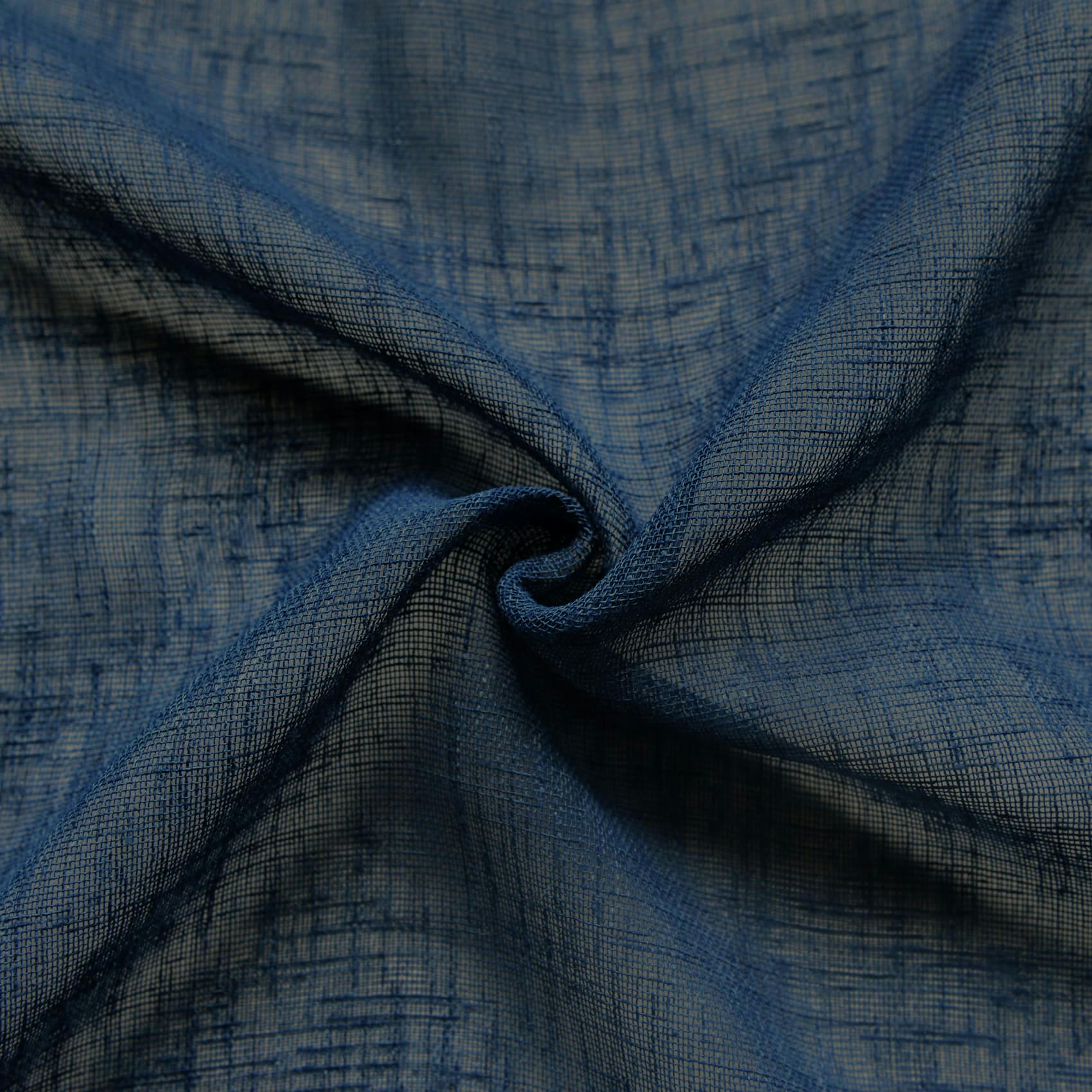 - Voilage en étamine  -  - effet lin polyester bleu 140x240 cm