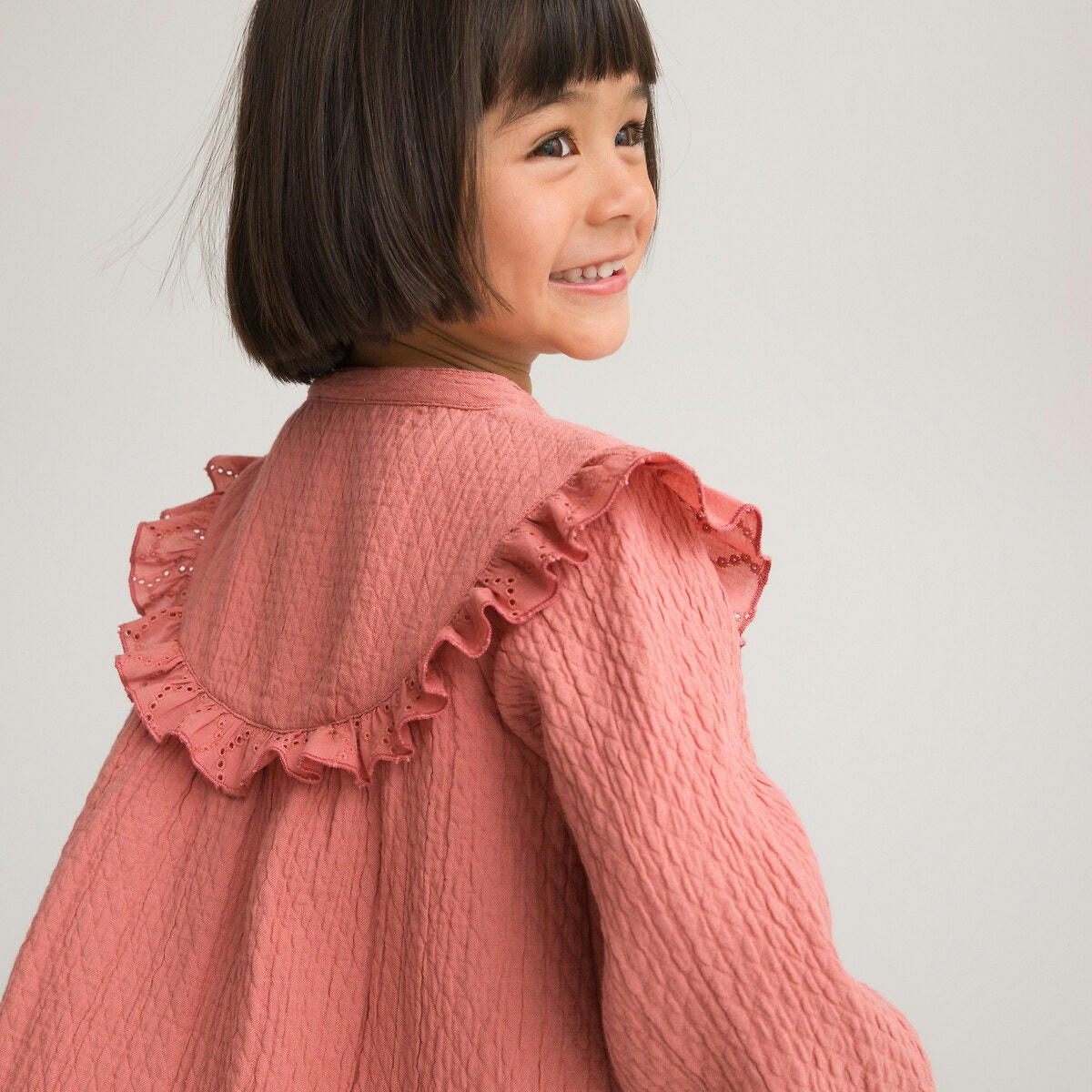 Robe manches longues en gaze de coton