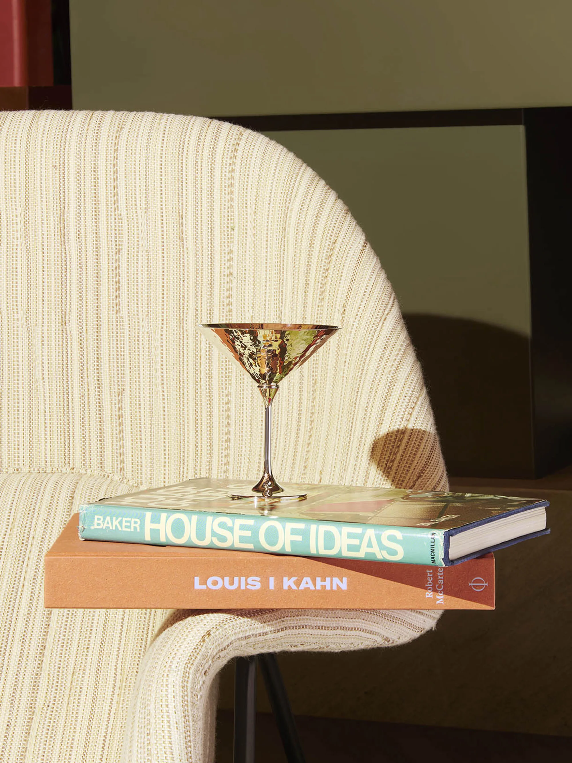 Handgefertigtes Martini-Glas Martele, versilbert