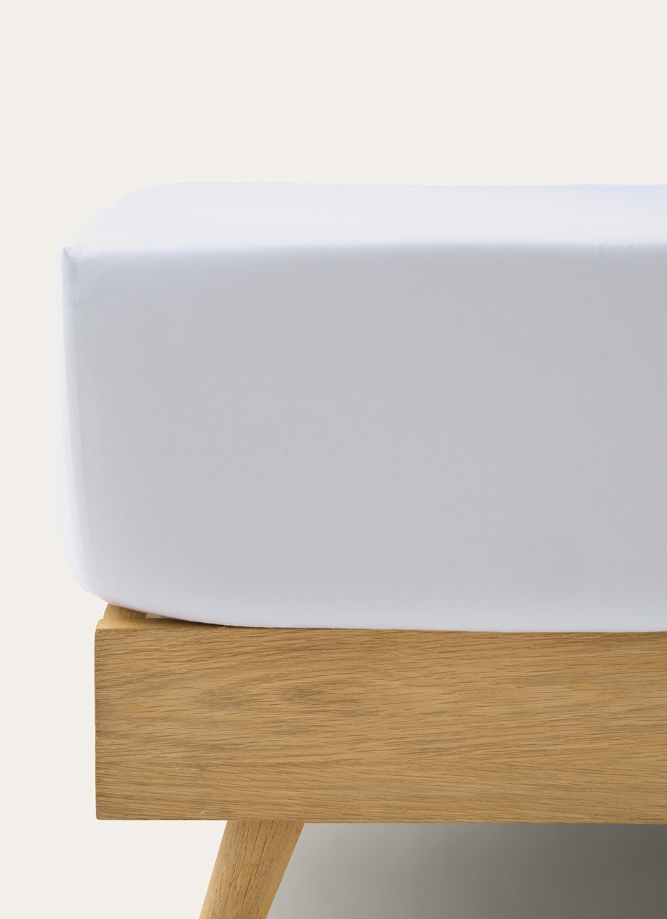 DRAP HOUSSE UNI EN SATIN DE COTON BLANC