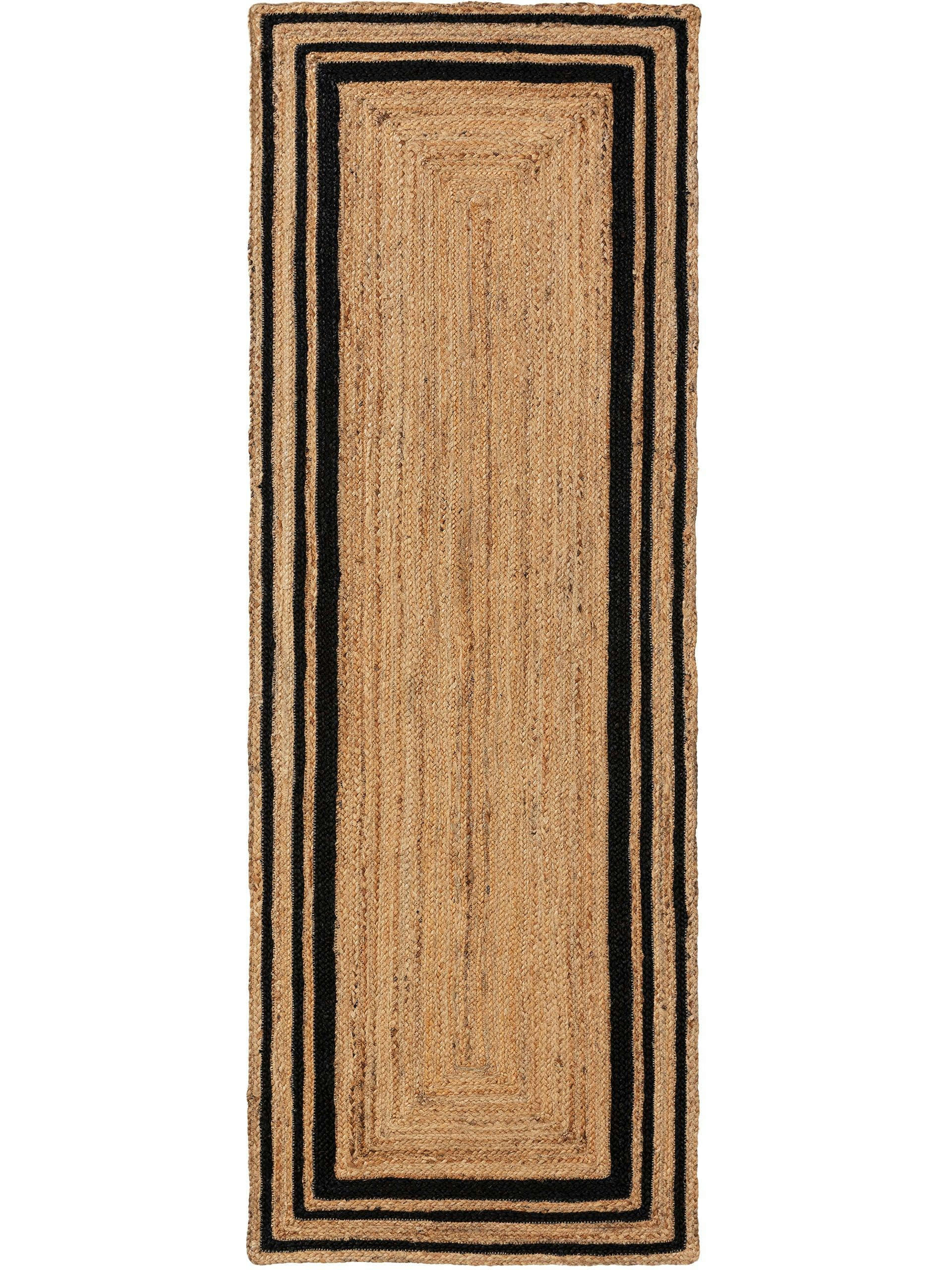 JUTTA - Tapis de jute noir 70x200