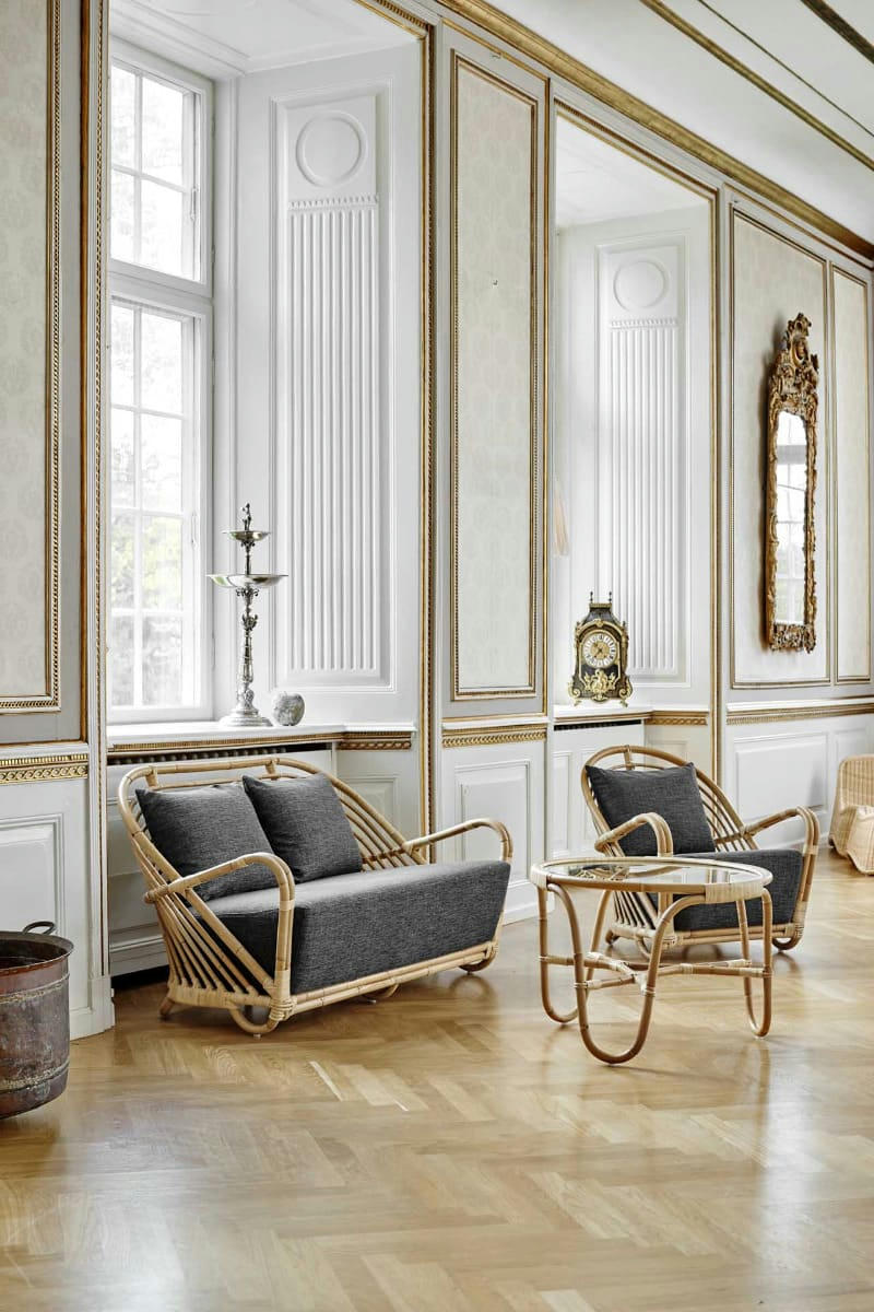 CHARLOTTENBOURG - Canapé fixe 2 places en rotin naturel tressé à la main