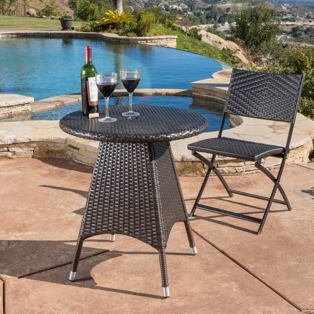Corsica Outdoor Wicker Round Dining Table (ONLY) by Christopher Knight Home - 25.75L x 25.75W x 28.35H