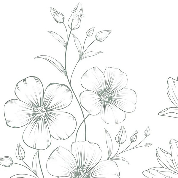 Crédence cuisine en aluminium - motif floral vert et blanc - 300x20 cm (en 3 bandeaux)