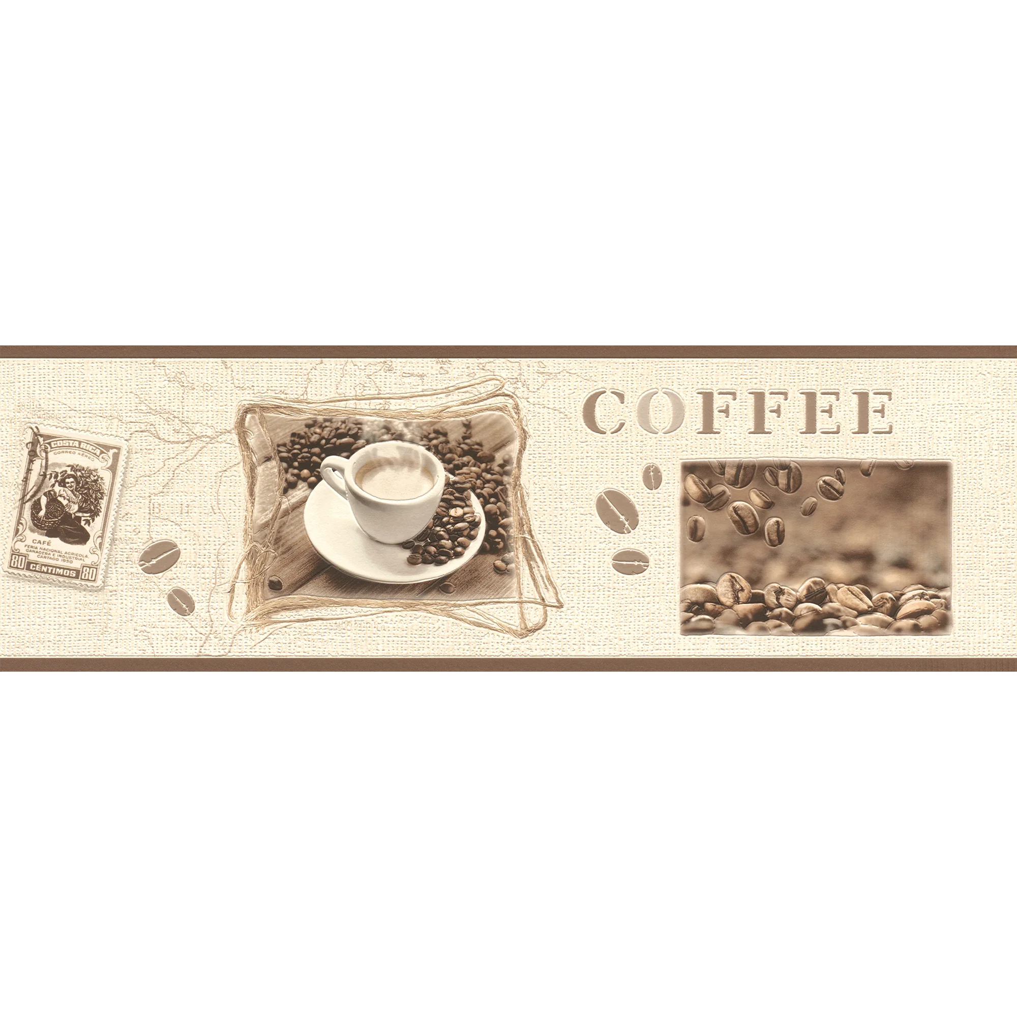 Frise intissée COFFEE TIME coloris café