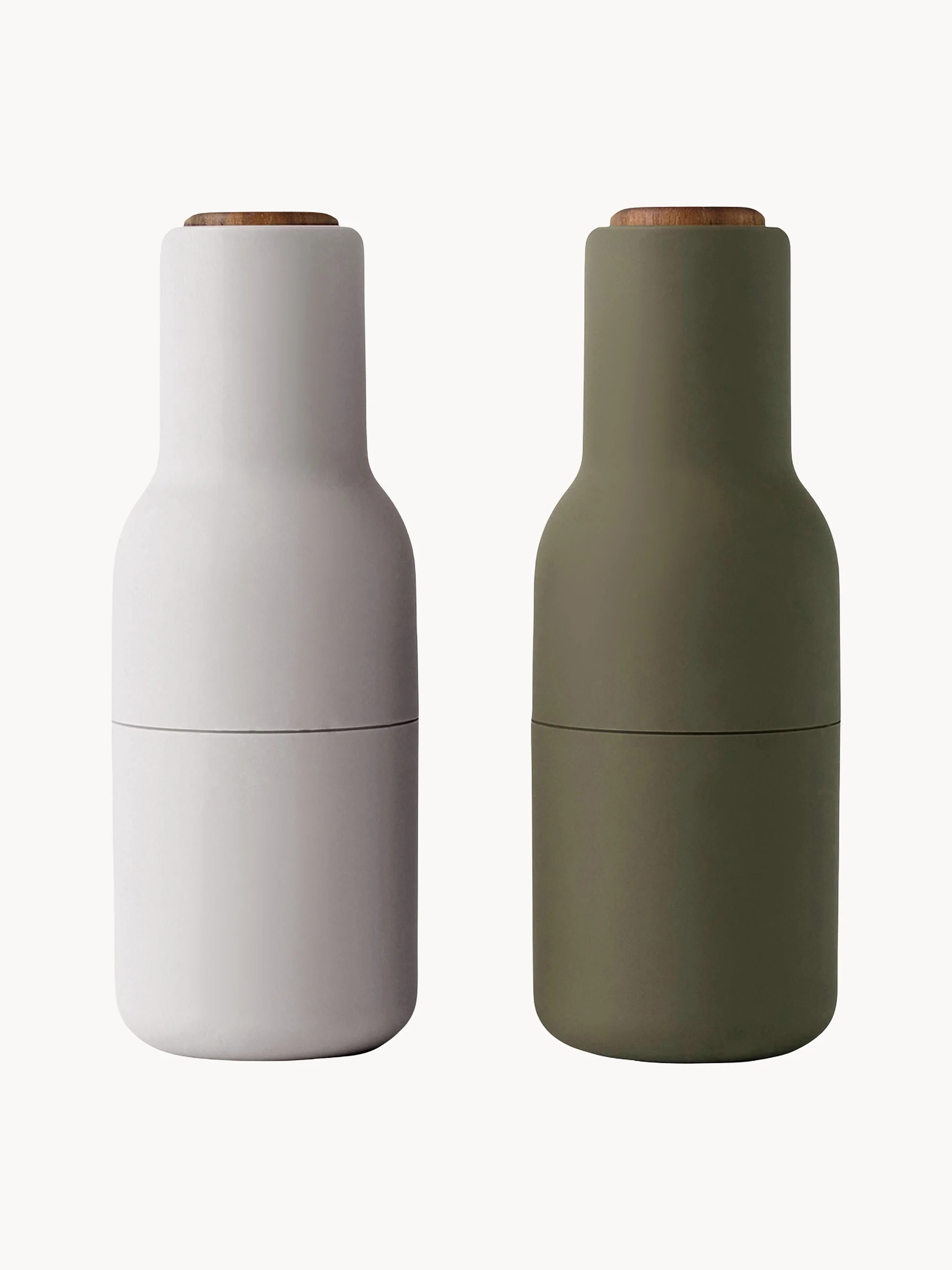 Salz- und Pfeffermühlen Bottle Grinders mit Walnussholz-Deckeln, 2er-Set