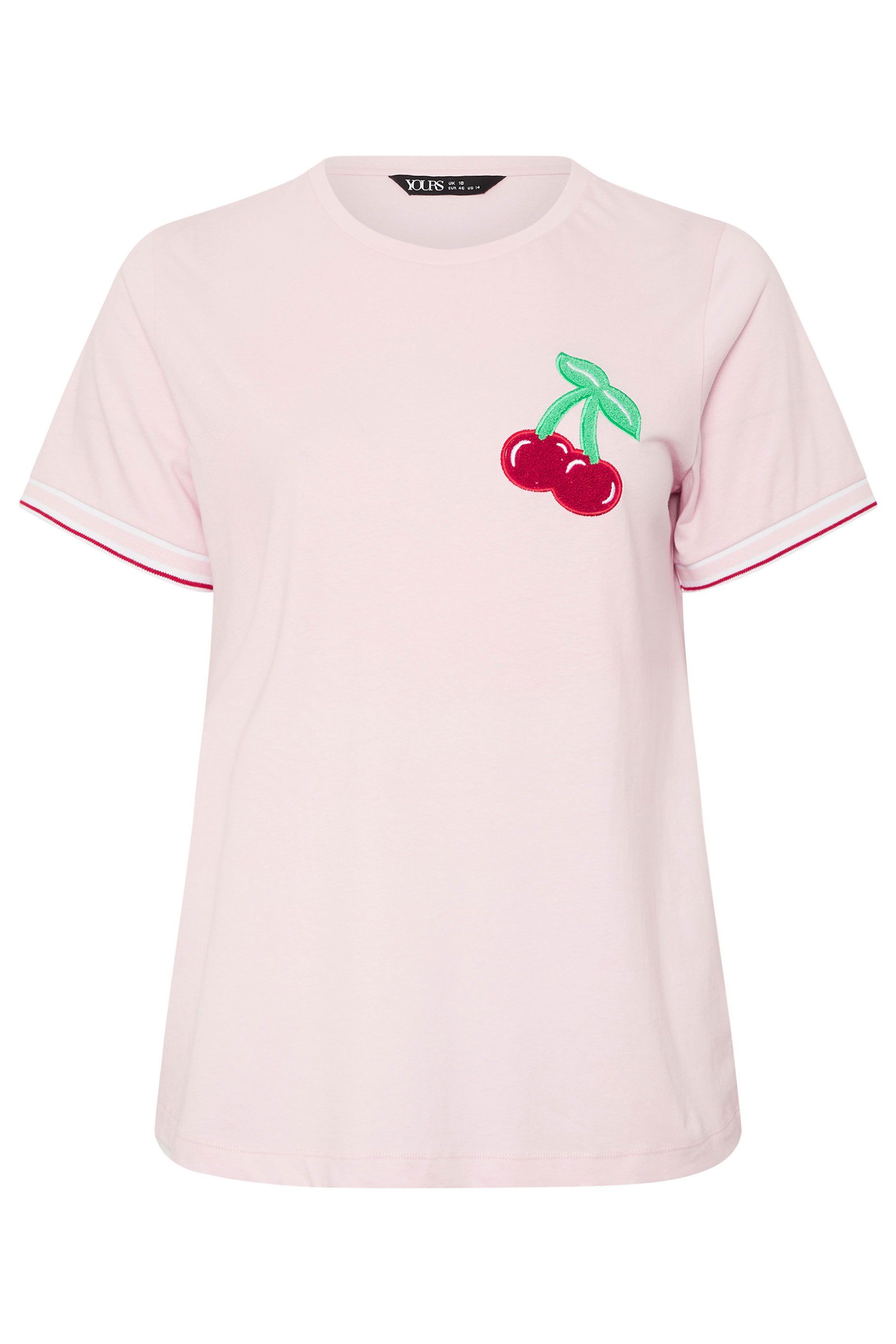 Yours Cherry Varsity Trim T-Shirt