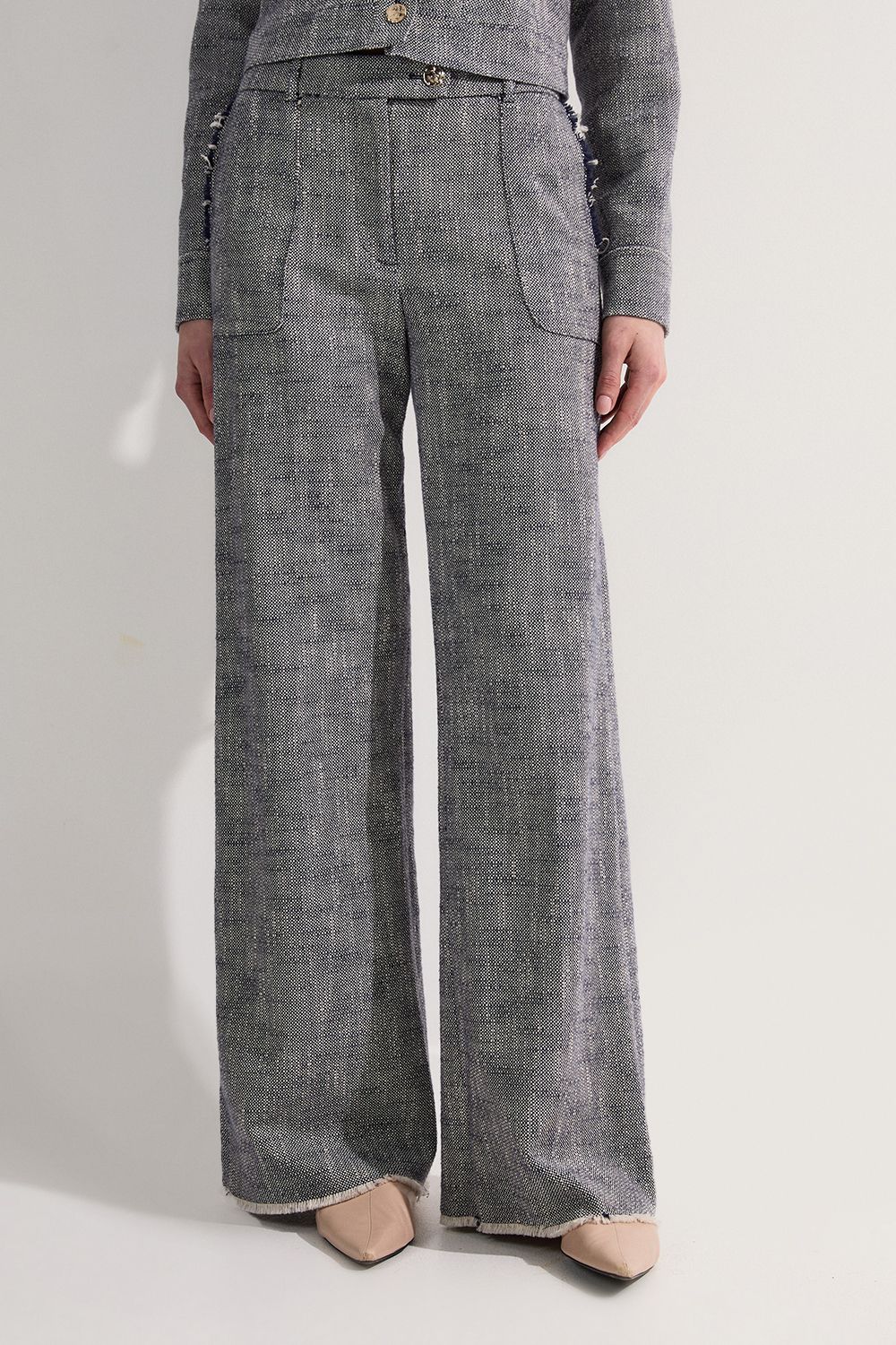 KarenMillen Tall Spring Tweed Tailored Straight Leg Trousers