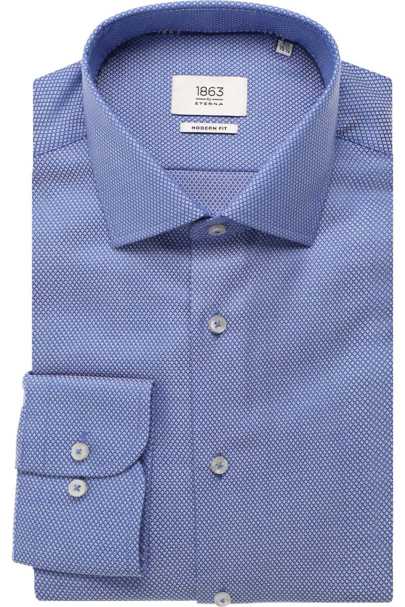 ETERNA 1863 Modern Fit Hemd blau, Strukturiert