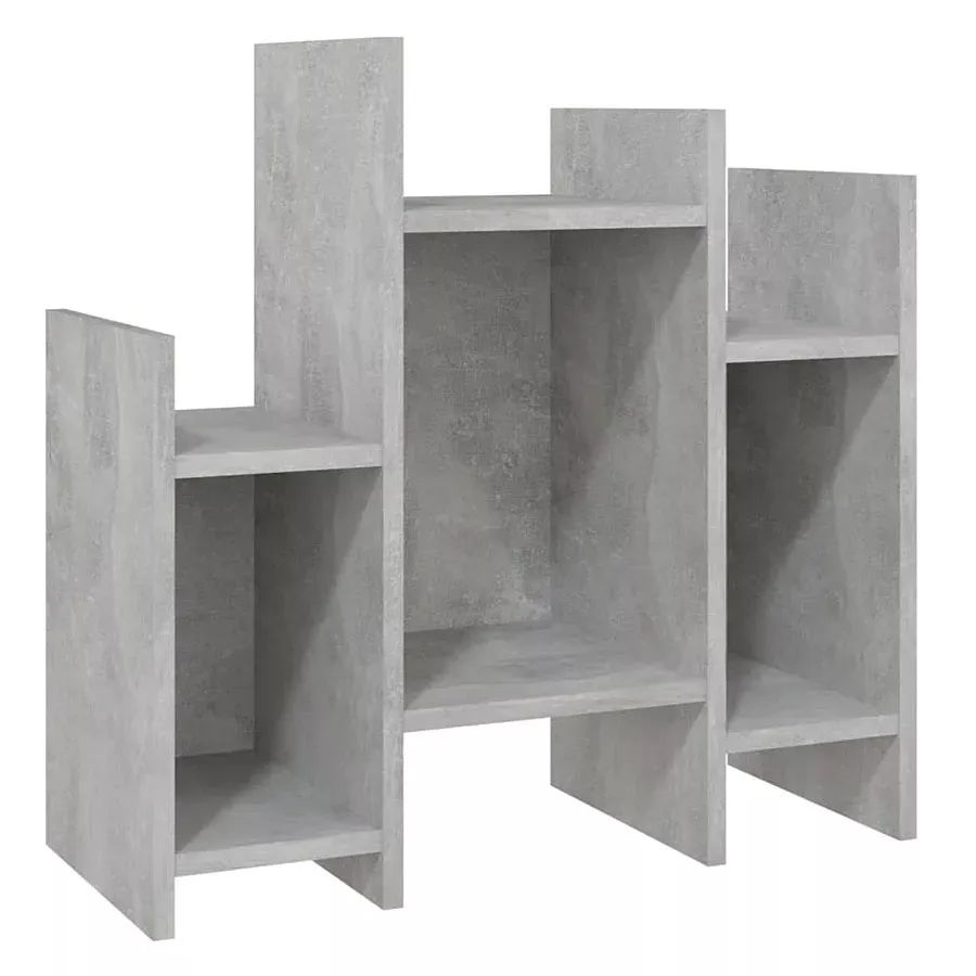 Niski otwarty regał z 6 półkami beton - Riax