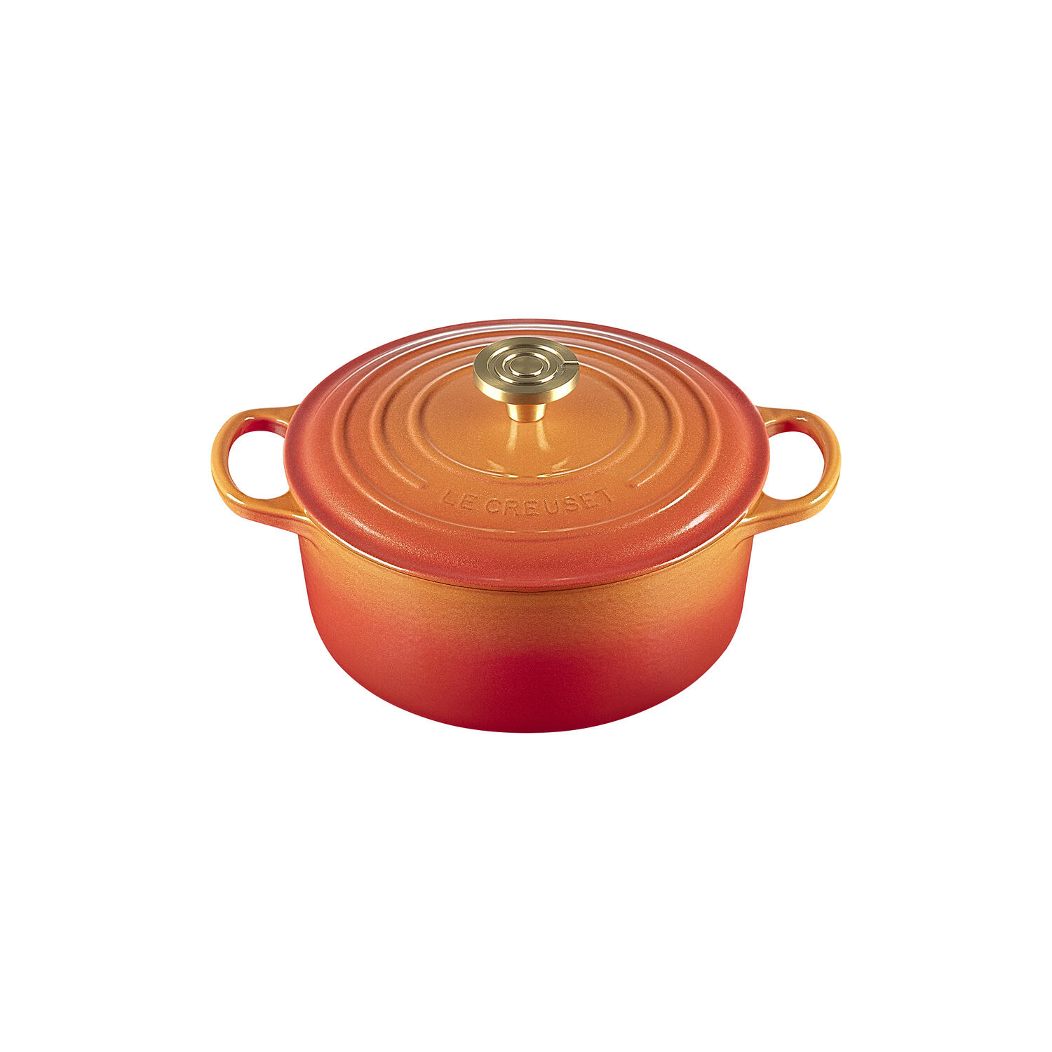 Rund støbejern Jubil&aelig;umsgryde ø 24 cm, flamme dor&eacute;e