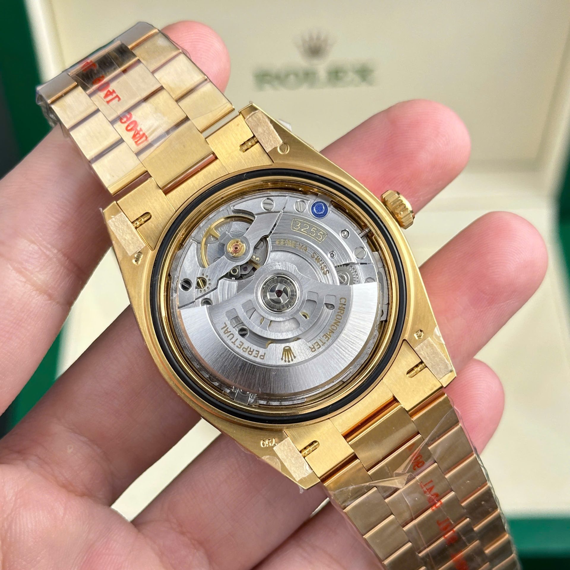 Rolex Day-Date 228238 YG Plated Champagne Dial CZ Diamonds 40mm Super Clone