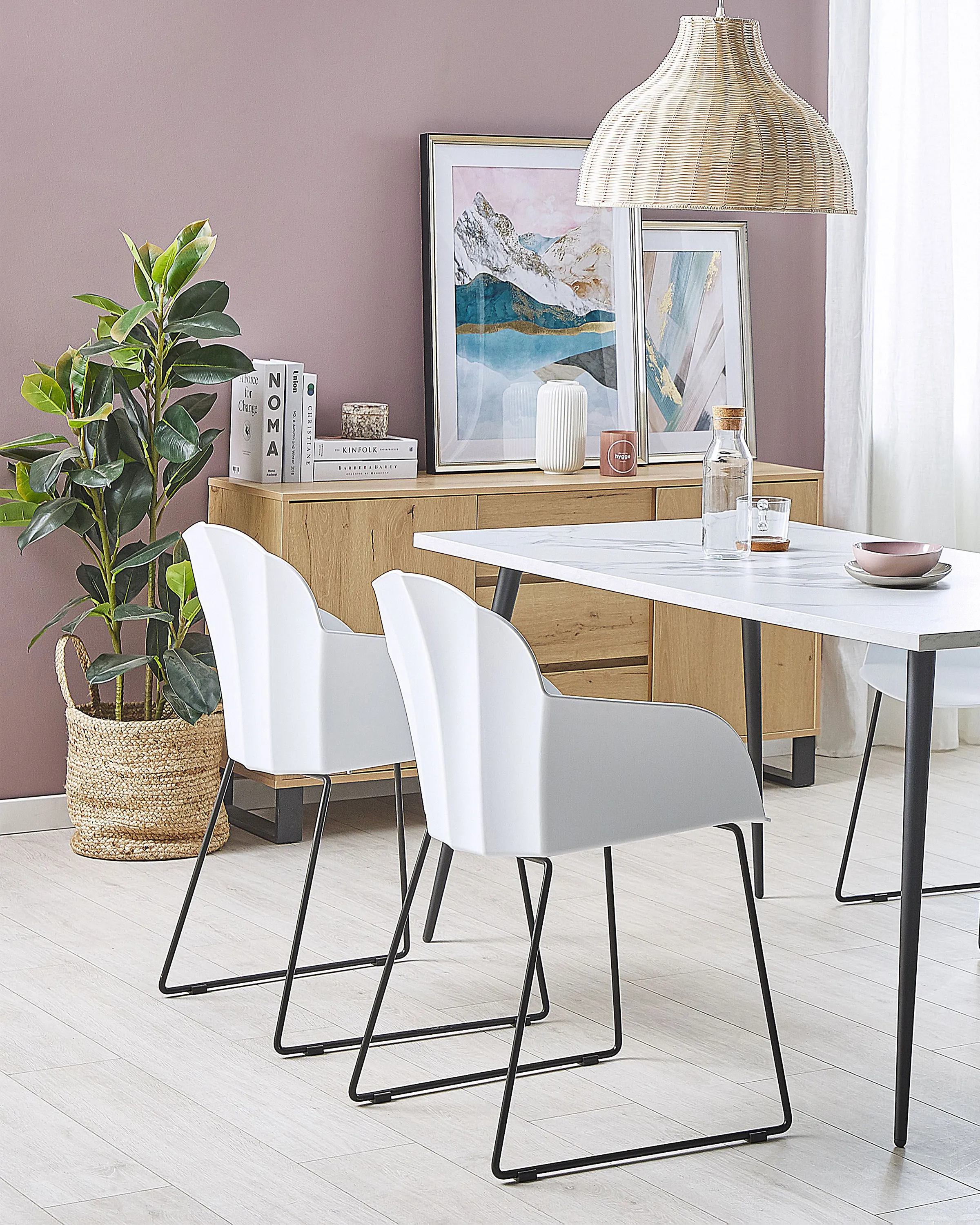 Set of 2 Dining Chairs SYLVA White