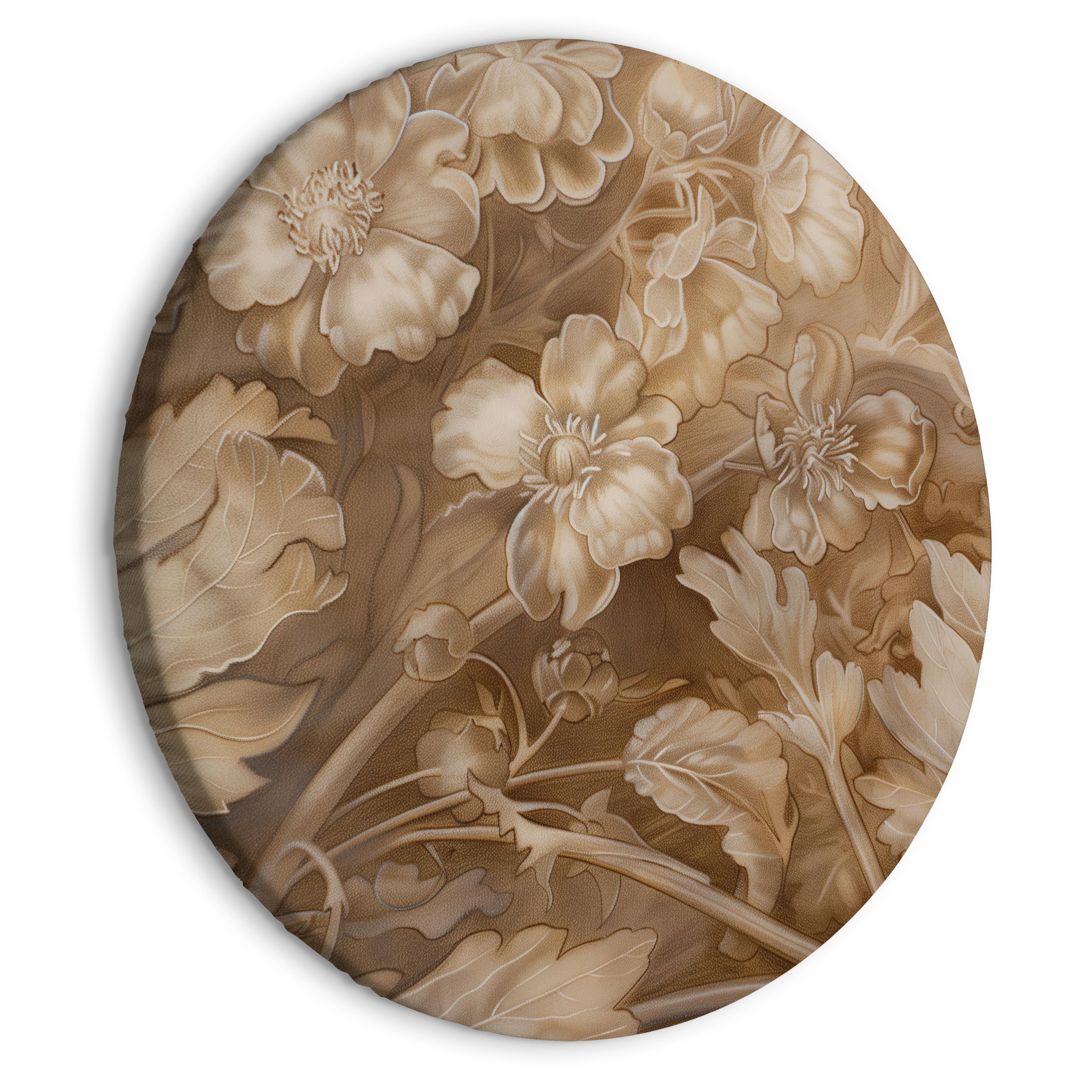 Obraz owalny Ornamenty kwiatowe 40 x 40 cm