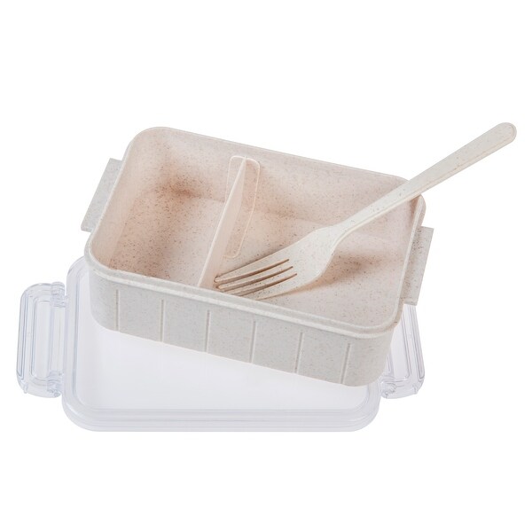 Simplify 2 Pack Eco-Friendly Natural Lunch Box Set - White