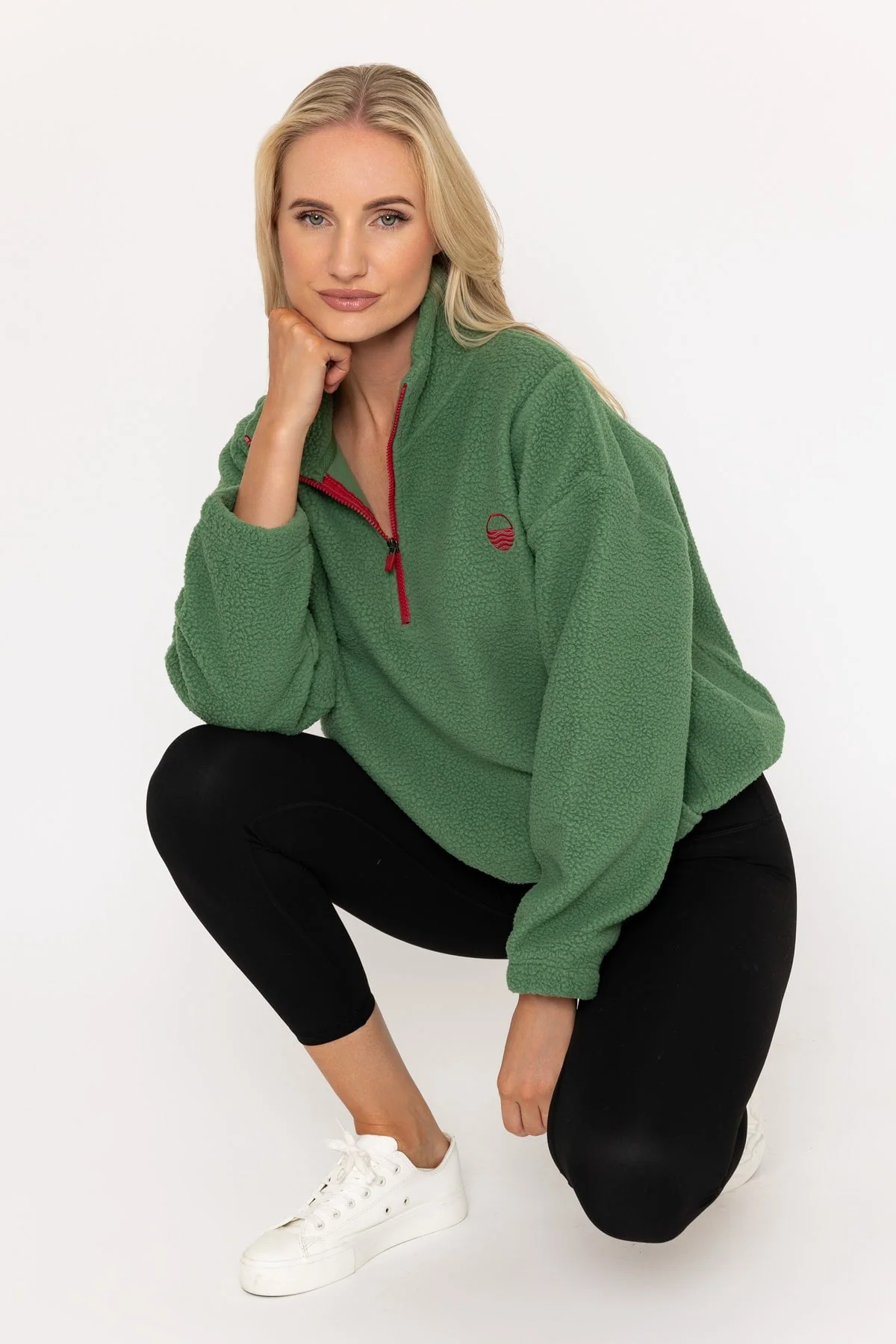 Forest Teddy Fleece With Contrast Zip