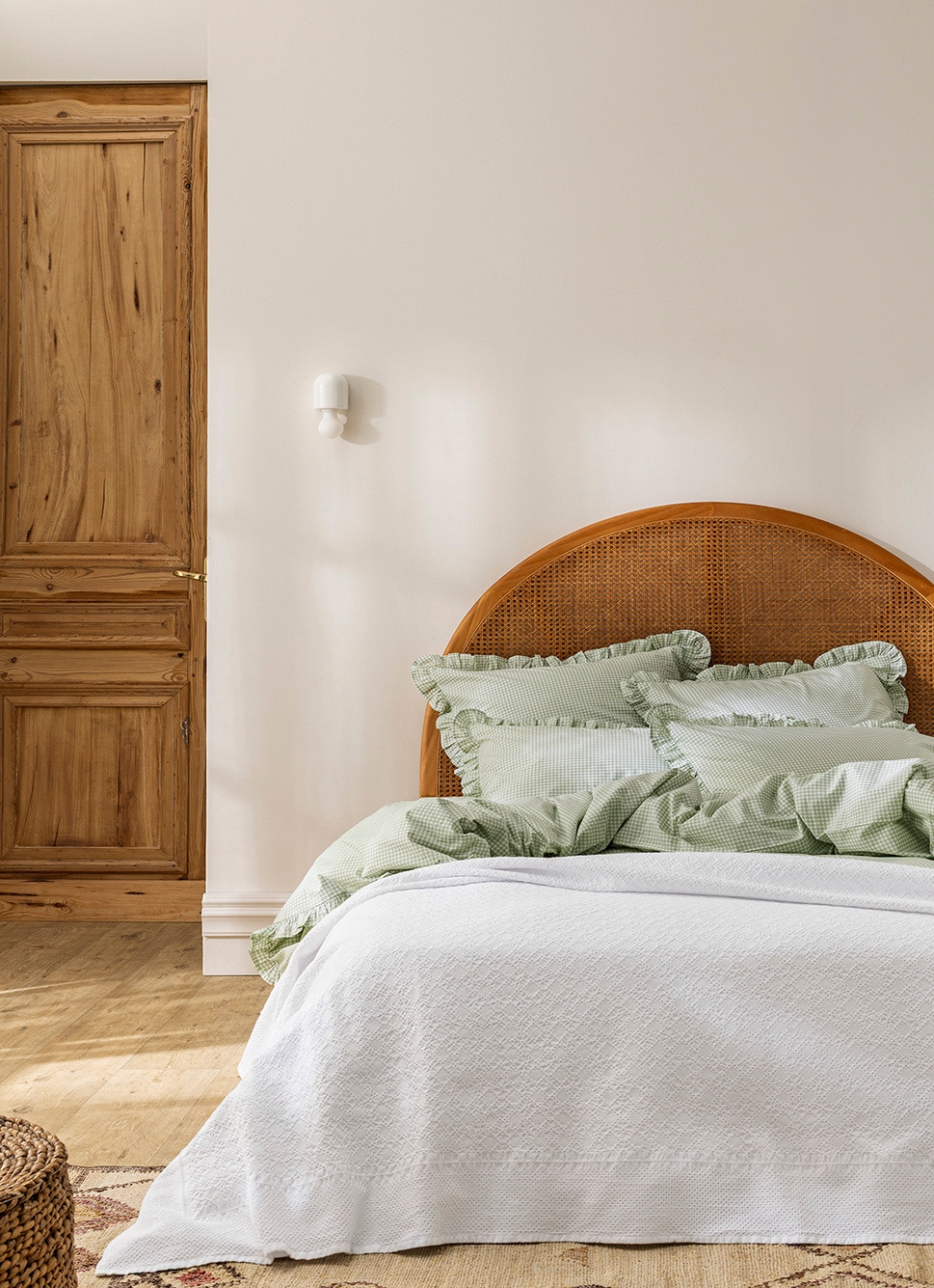 COUVRE-LIT EN JACQUARD DE COTON BLANC
