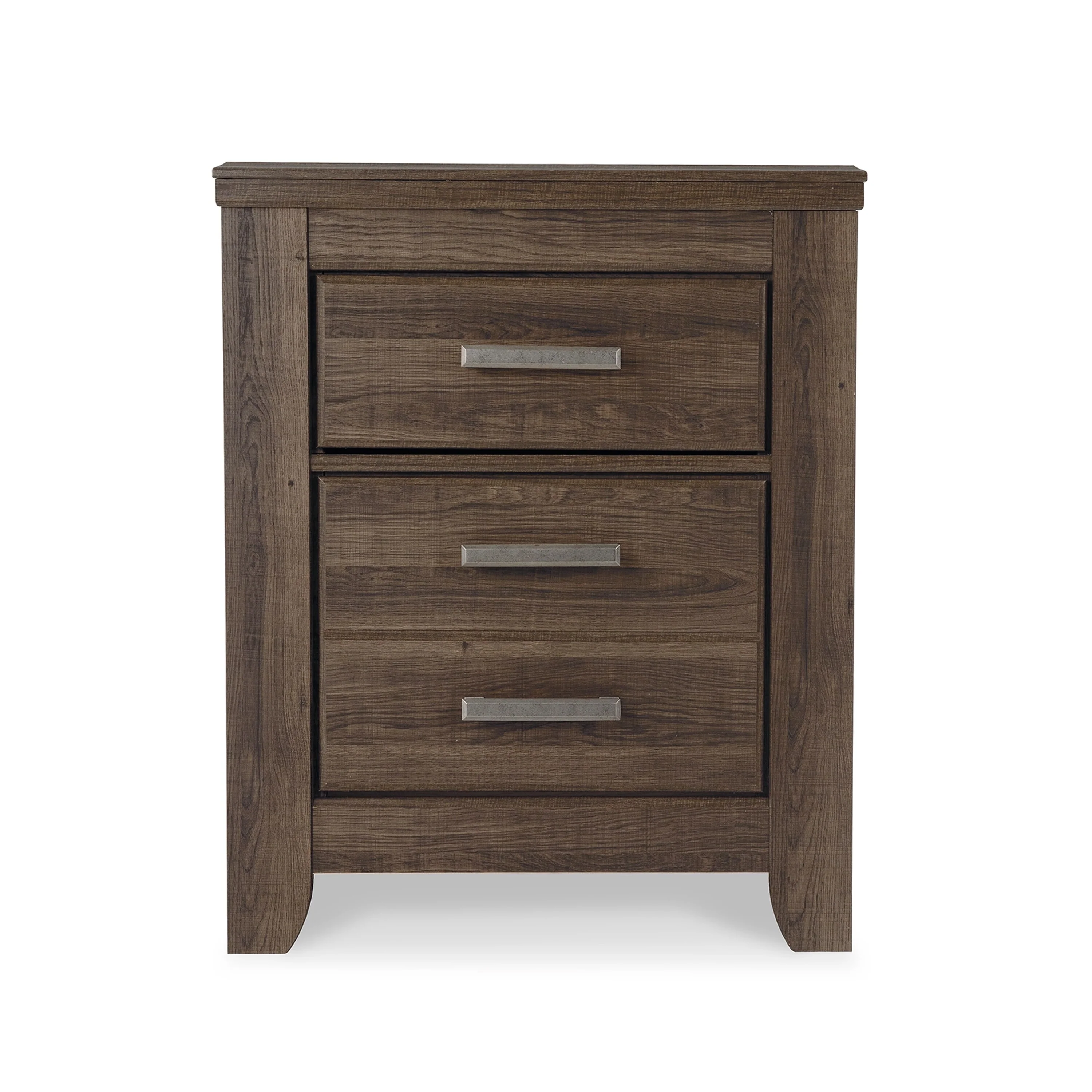 Rye Nightstand with 2 Drawers, Modern Classic Laminate Dark Brown