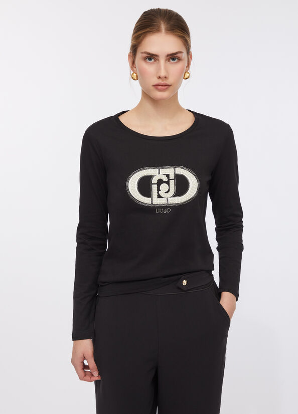 T-shirt in cotone con logo