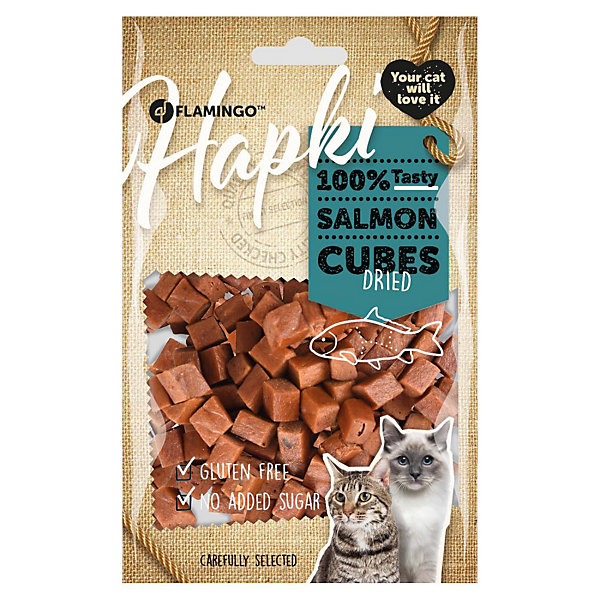 Friandise Hapki cubes de saumon pour chat 85 g sans gluten