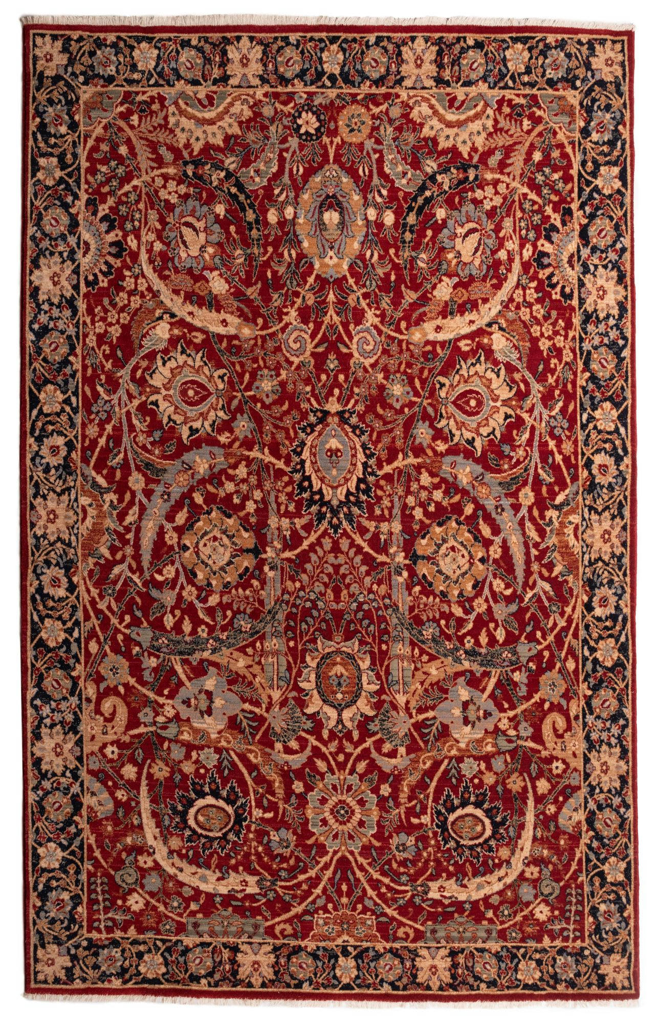 SAHARNA - Tapis d'orient tissé - à franges Rouge 200x290 cm