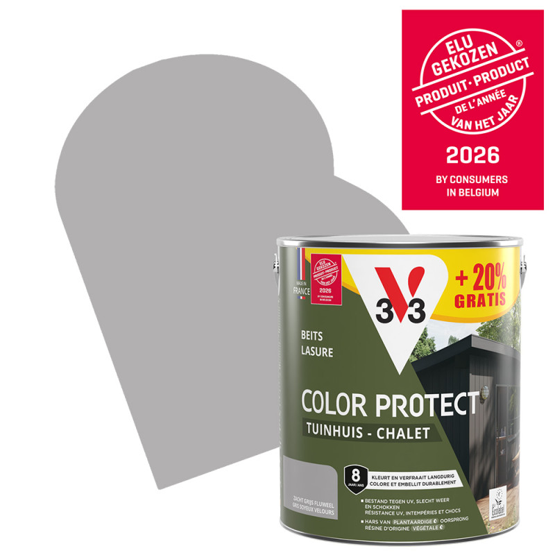 Lasure pour chalet Color Protect gris soyeux 2,5 L   0,5 L gratuit V33