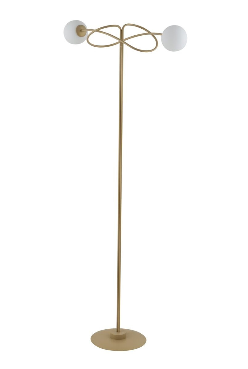 Lampa podłogowa beżowo-złota Velvet 2xG9x12W wym:166x70x30cm Sigma