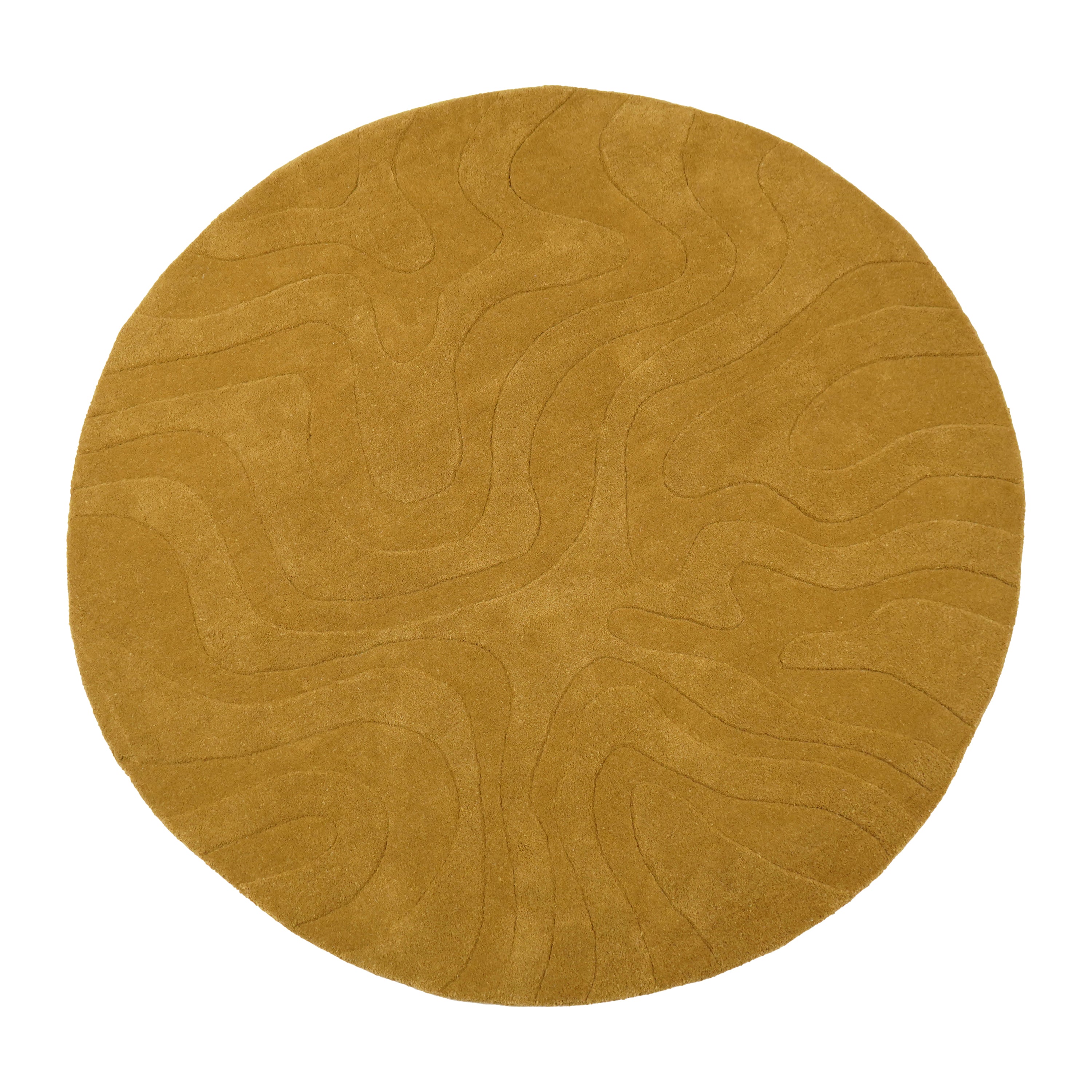 by fonQ Groovy Vloerkleed Ø 200 cm - Olive